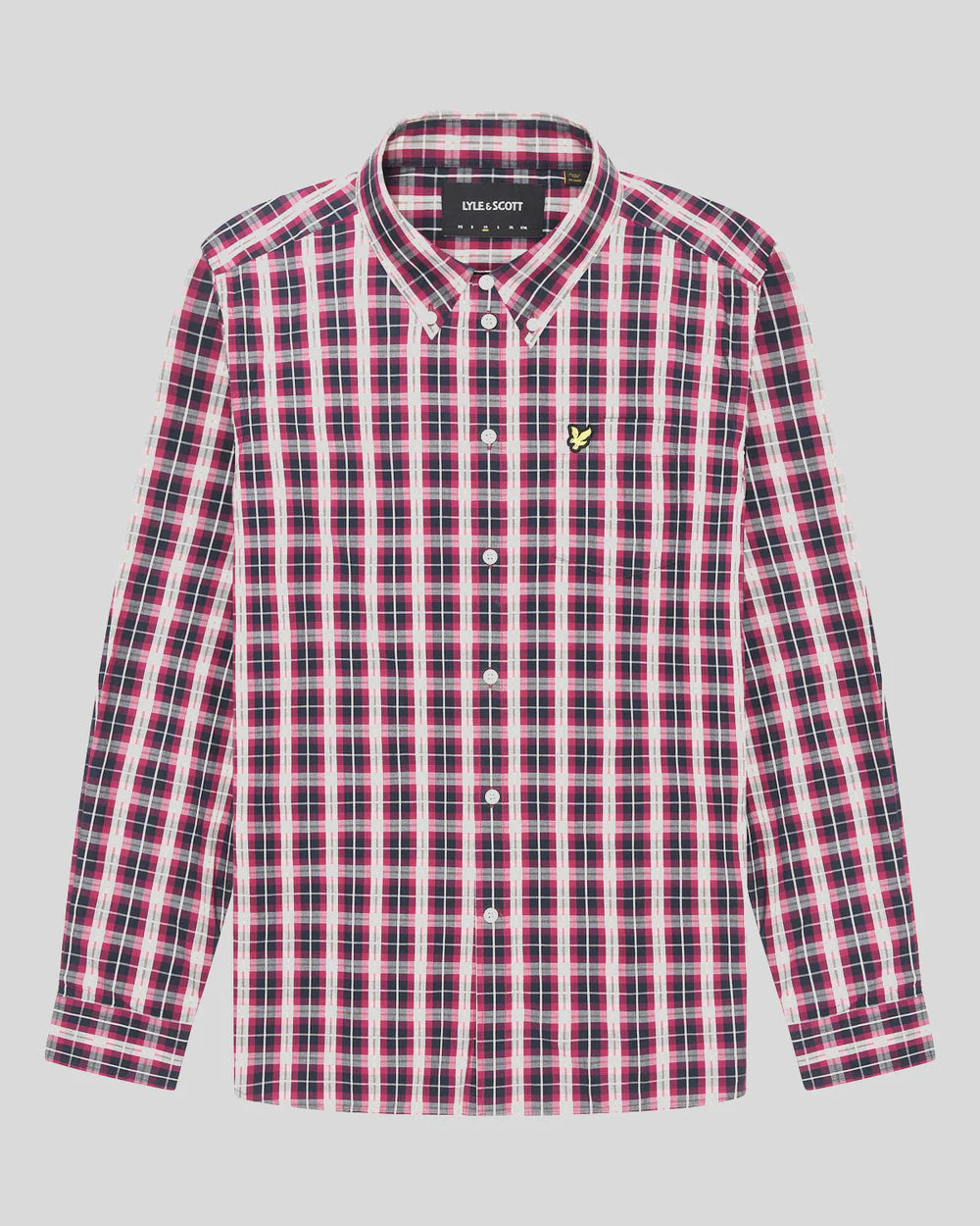 Washed Check Poplin Shirt Lyle & Scott - Dark Navy / Rich Burgundy