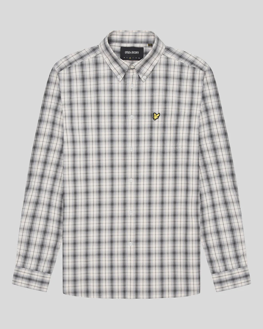 Washed Check Poplin Shirt Lyle & Scott - Gunmetal / Mid Grey Marl