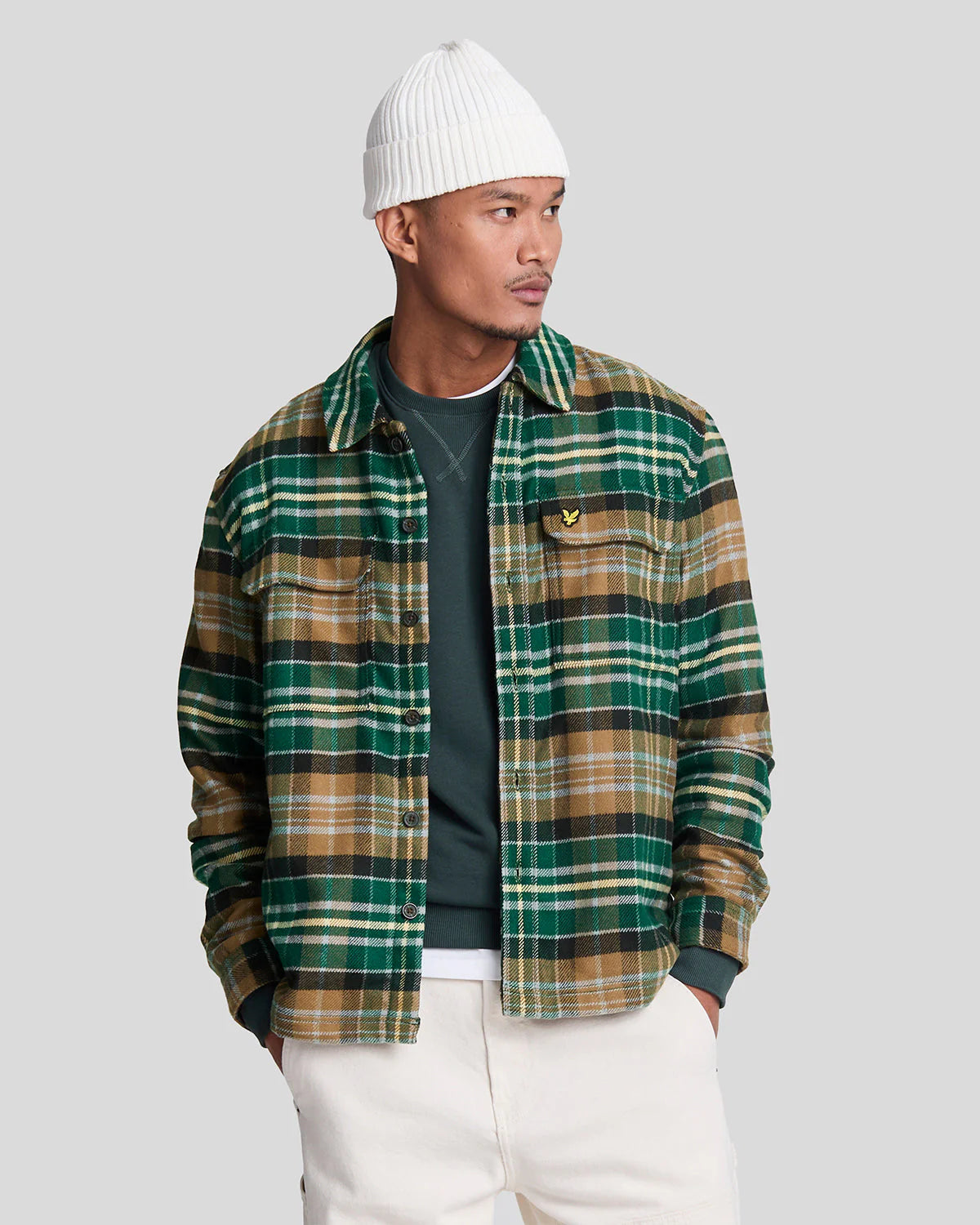 Check Flannel Overshirt Lyle & Scott - Argyle Teal / Heritage Taupe