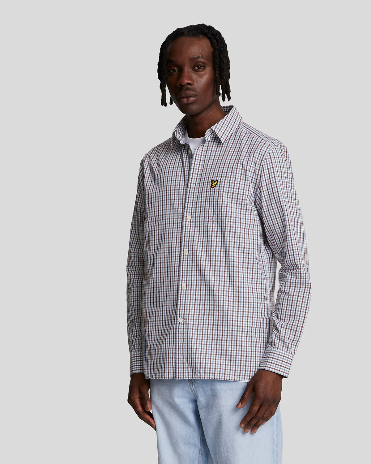 Checked Gingham Shirt Lyle & Scott - White / Deep Mahogany