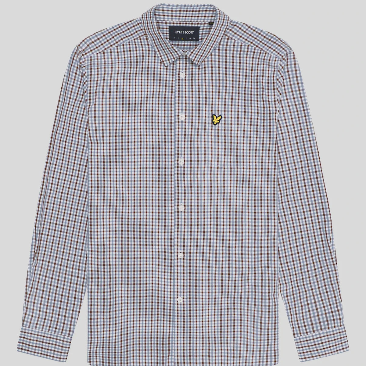 Checked Gingham Shirt Lyle & Scott - White / Deep Mahogany