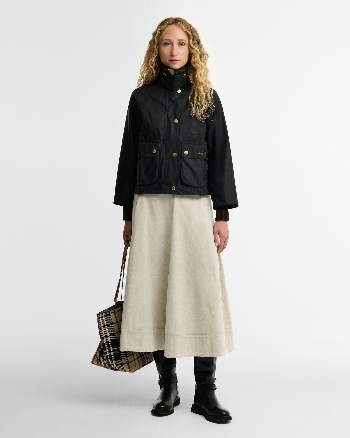 Barbour – Cropped Beadnell Wax Jacket (Donna) – Sage/Ancient