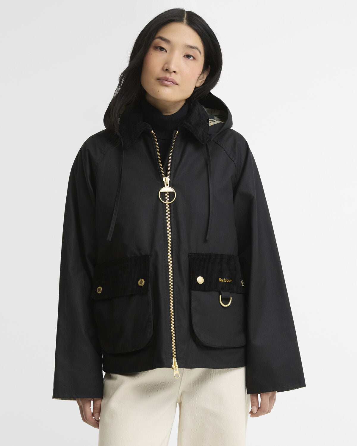 Barbour – Carville Wax Jacket (Donna) – Black/Ancient