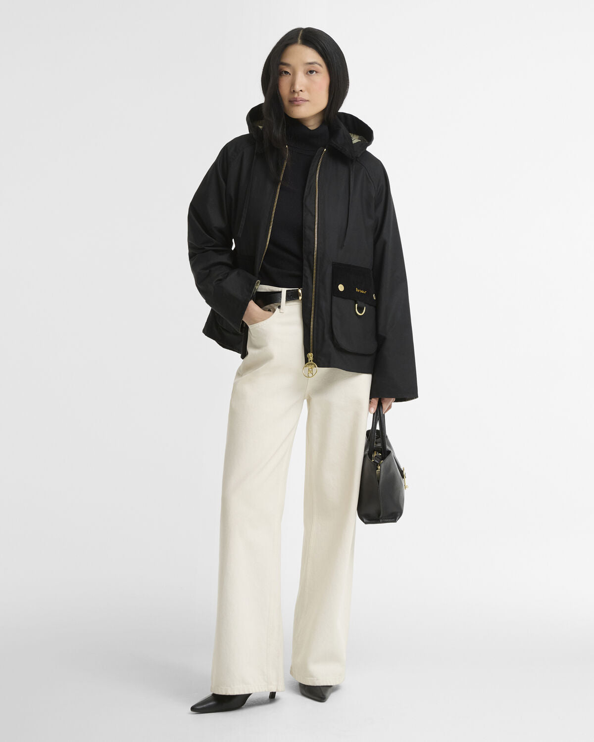 Barbour – Carville Wax Jacket (Donna) – Black/Ancient