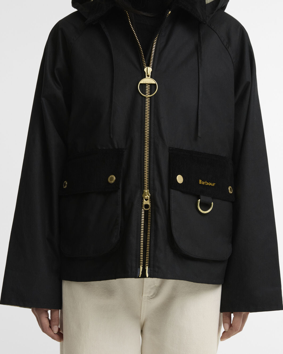 Barbour – Carville Wax Jacket (Donna) – Black/Ancient