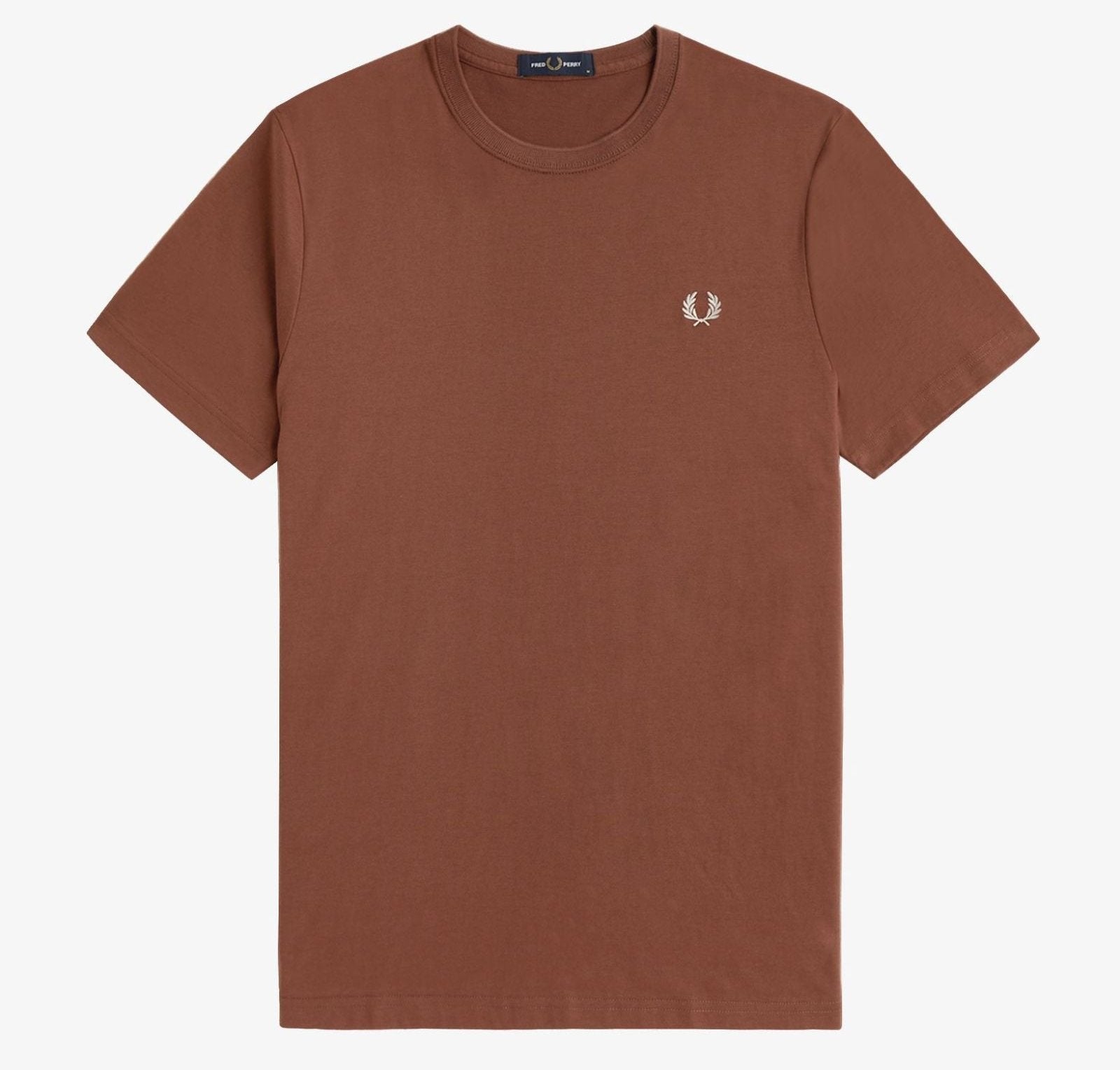 FP Crew Neck T-Shirt Fred Perry - Whisky Brown / Porridge Marl