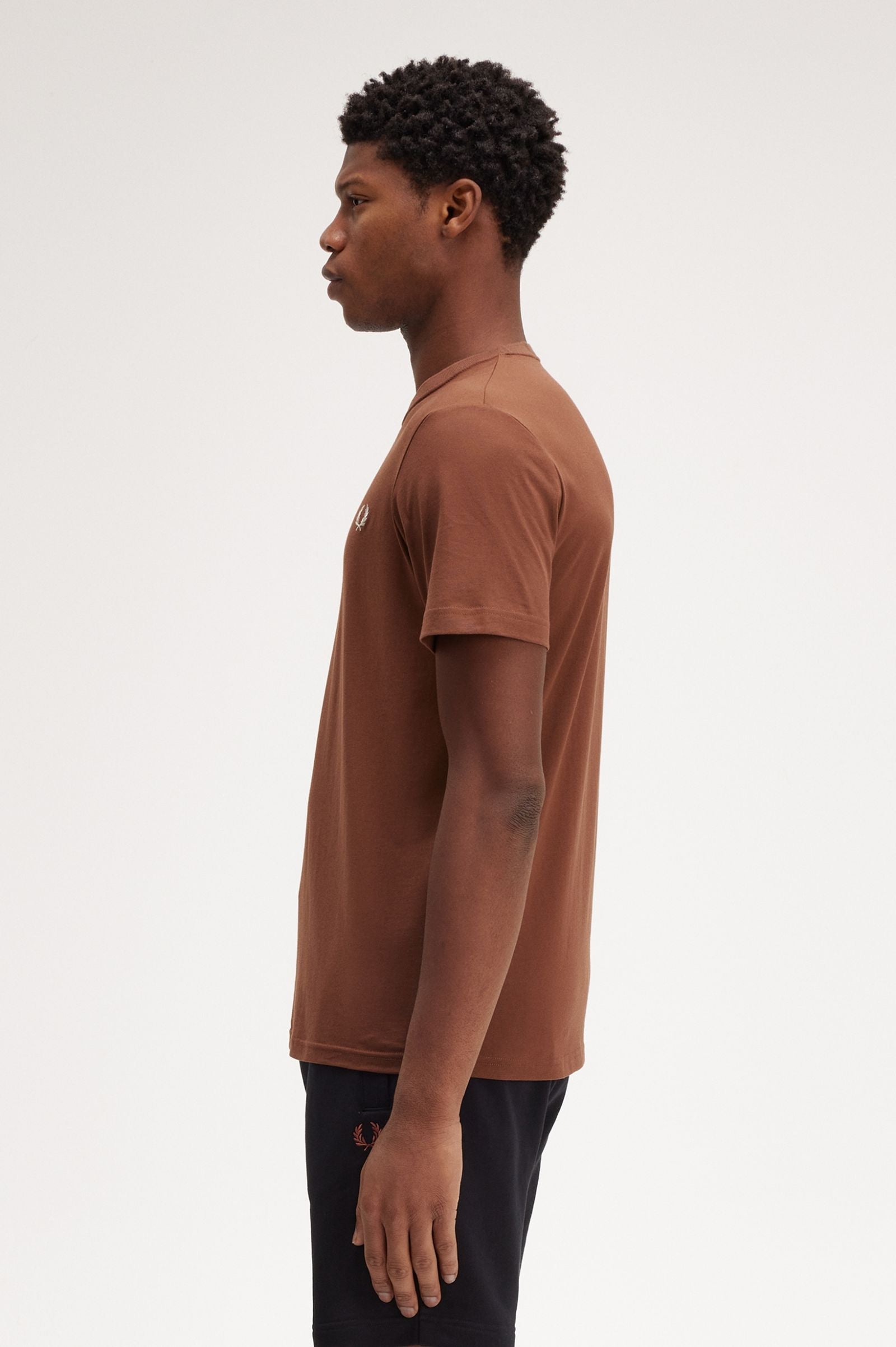 FP Crew Neck T-Shirt Fred Perry - Whisky Brown / Porridge Marl