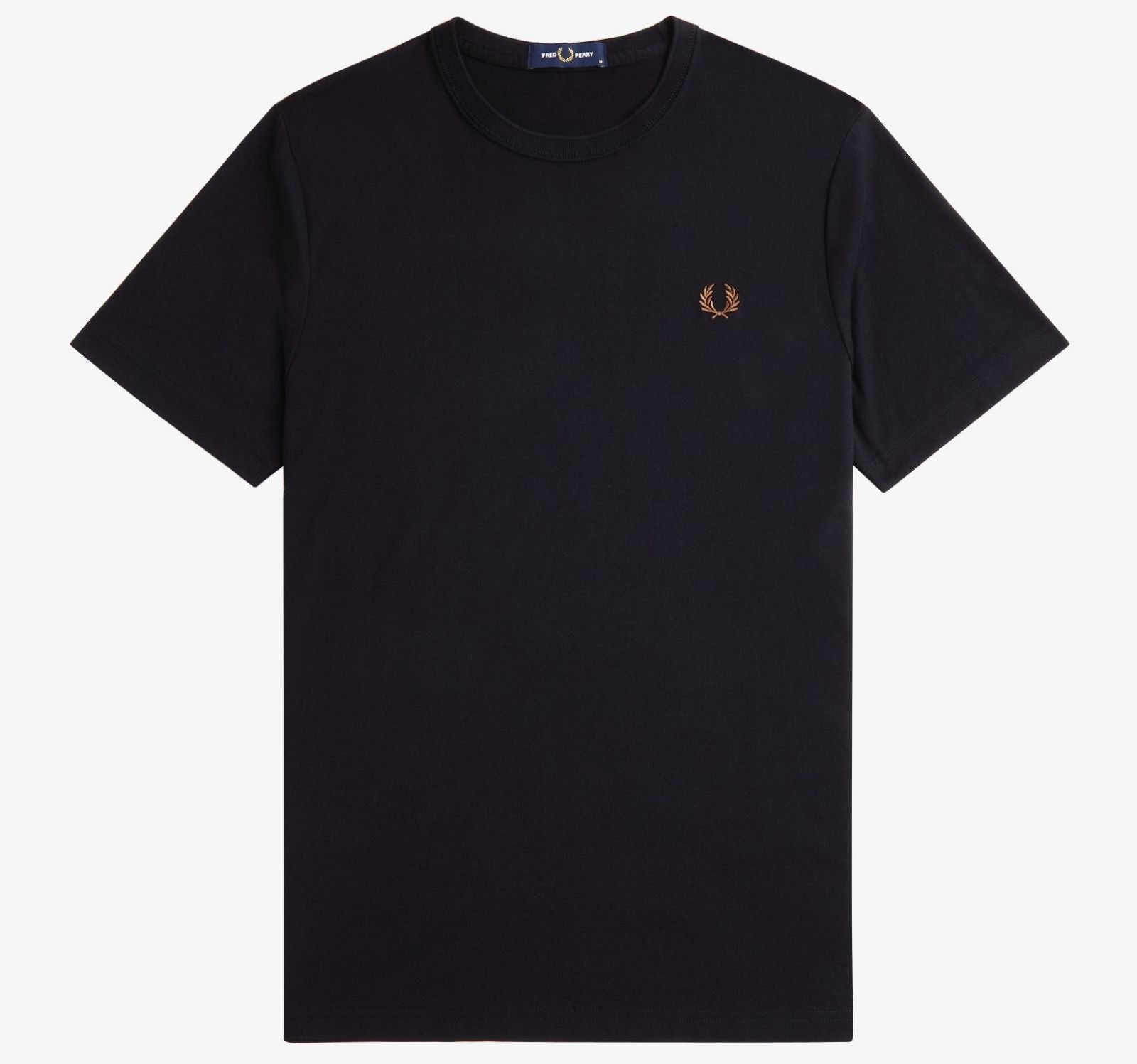 FP Crew Neck T-Shirt Fred Perry - Black / Whisky Brown