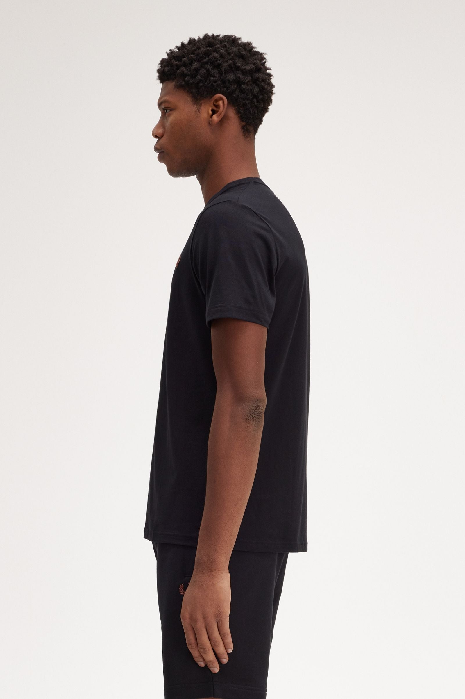 FP Crew Neck T-Shirt Fred Perry - Black / Whisky Brown