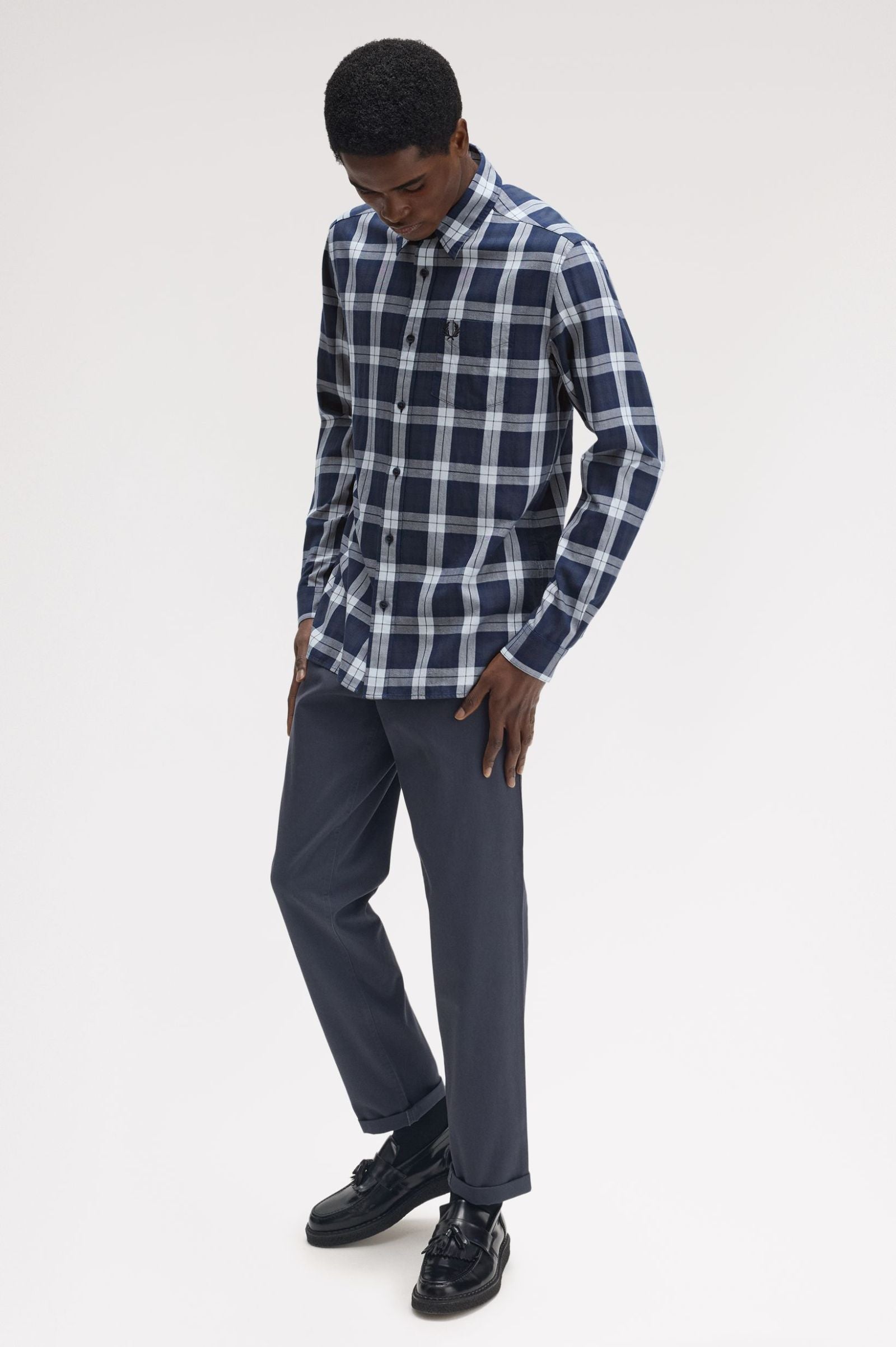 Tartan Twill Shirt Fred Perry AW25 - Dark Airforce