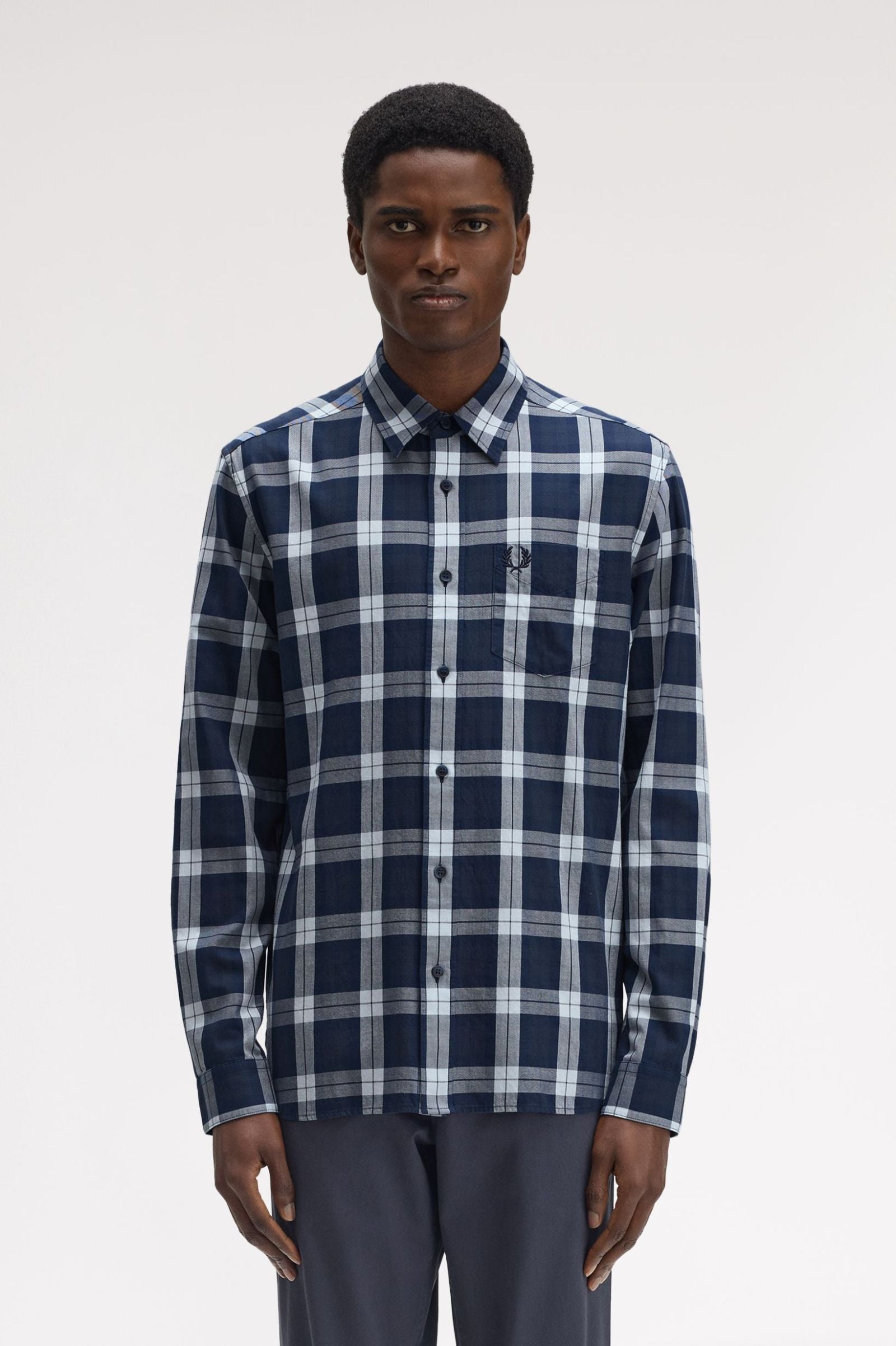 Tartan Twill Shirt Fred Perry AW25 - Dark Airforce