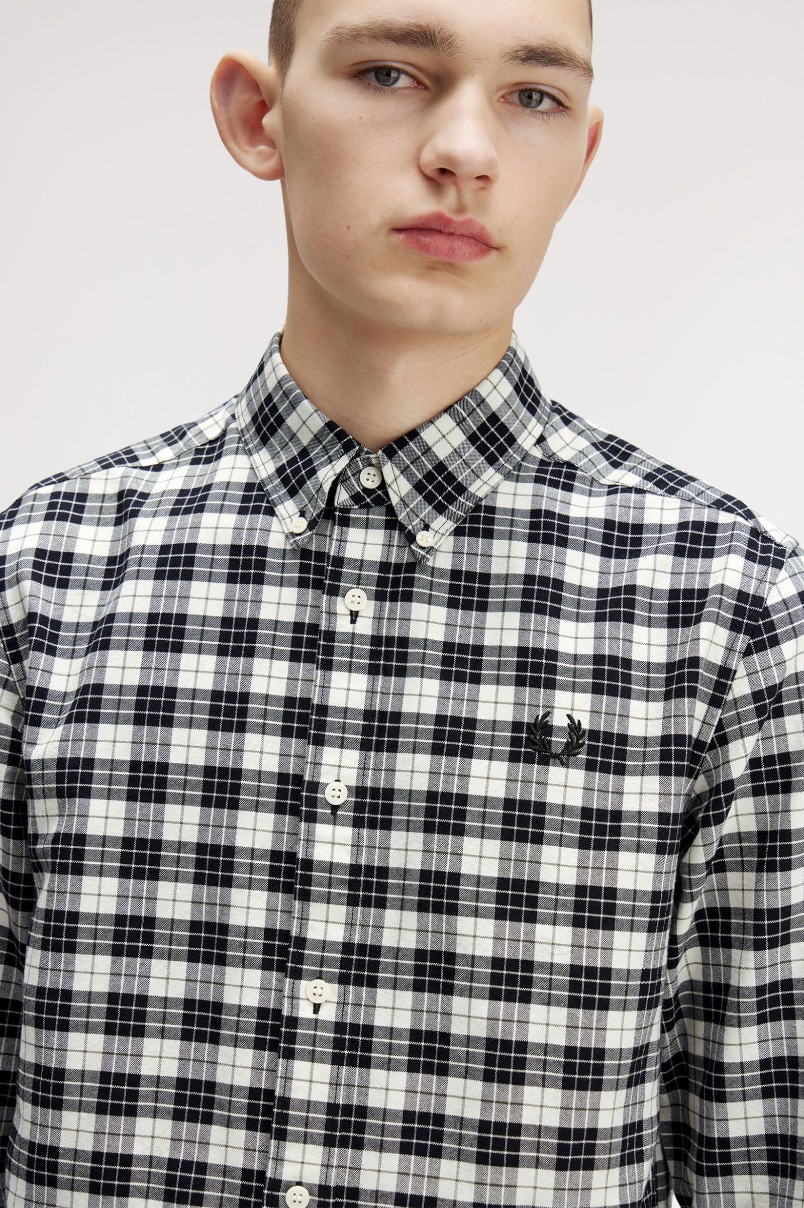 Tartan Oxford Shirt Fred Perry AW25 - Ecru