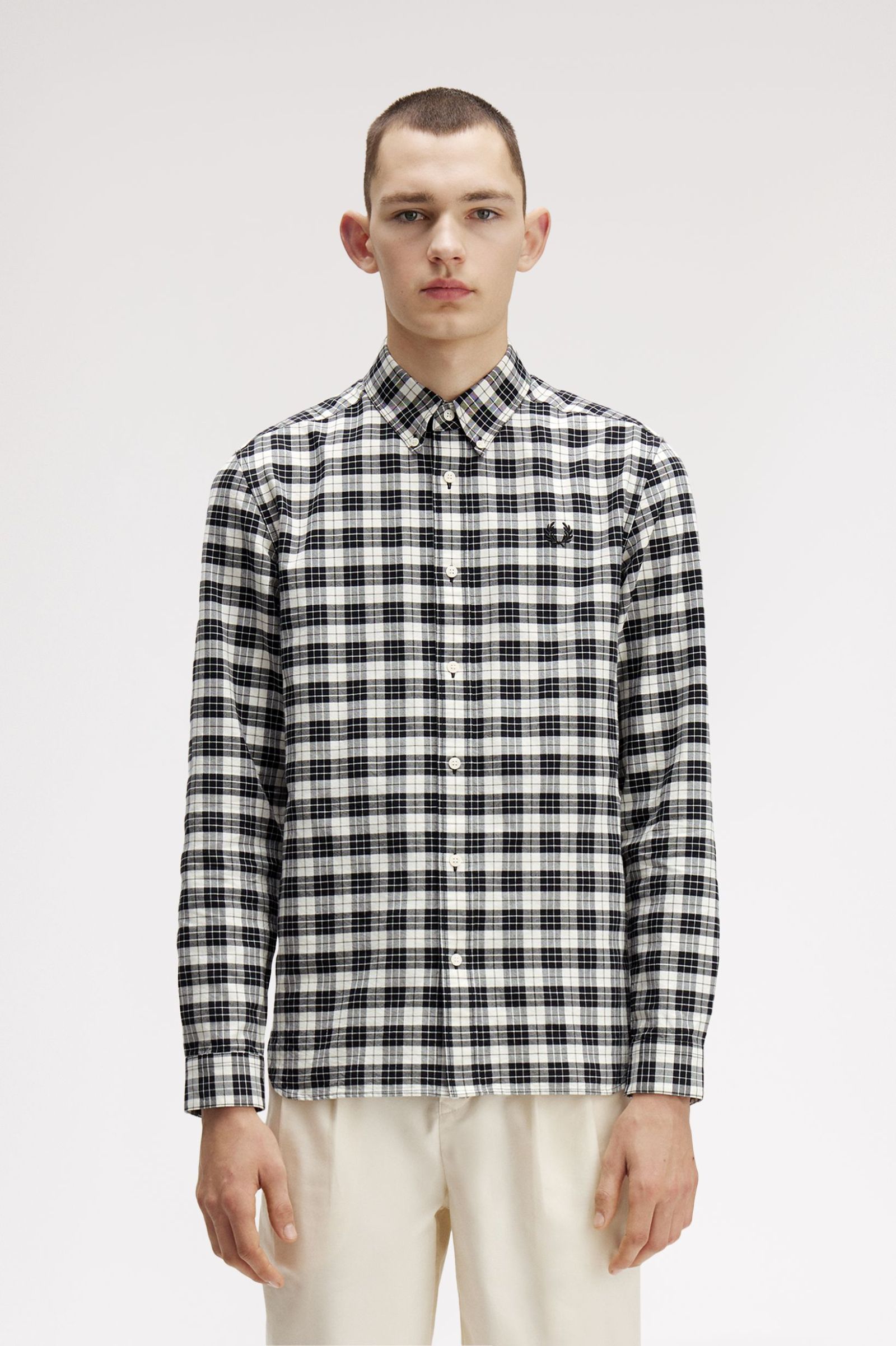 Tartan Oxford Shirt Fred Perry AW25 - Ecru