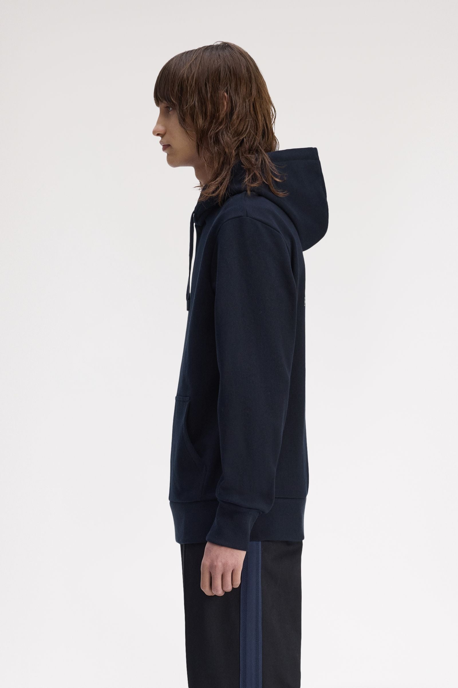 Monogram Hooded Sweatshirt Fred Perry AW25 - Navy / Ice