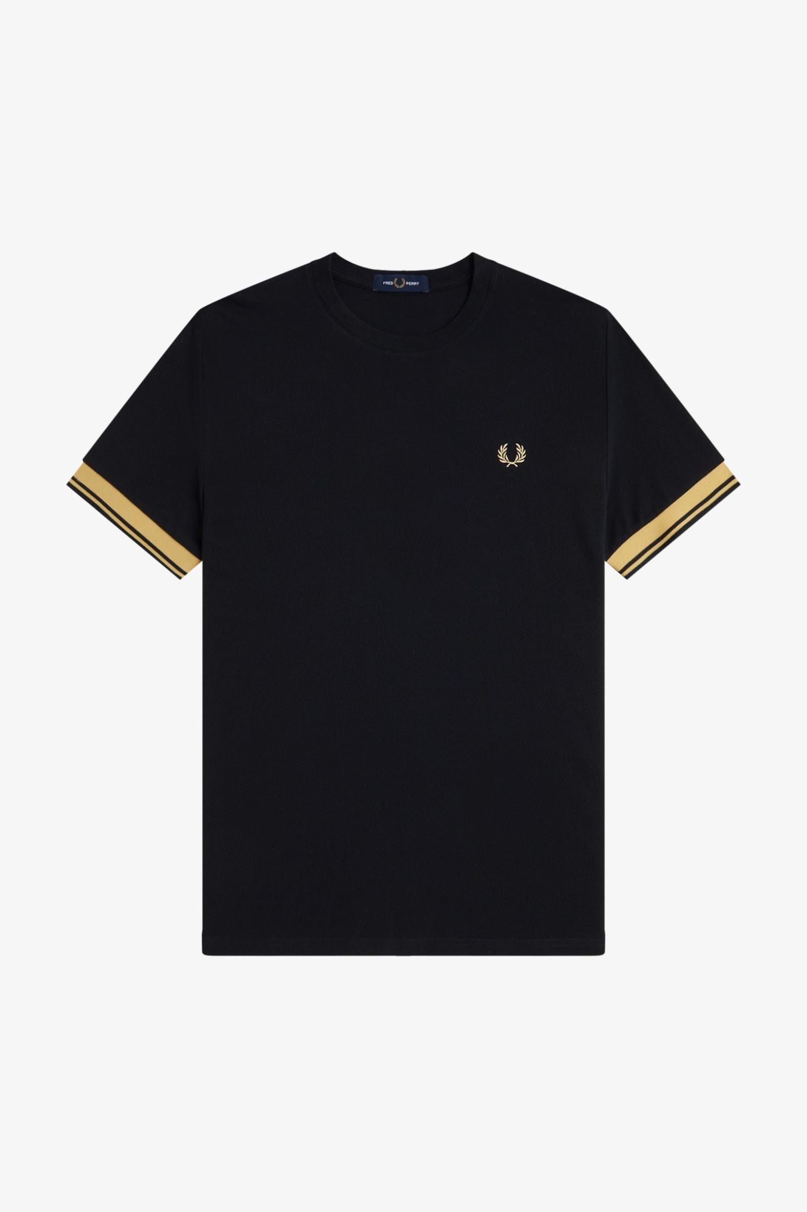 Fred Perry Twin Tipped Cuff T-Shirt - Black / Champagne