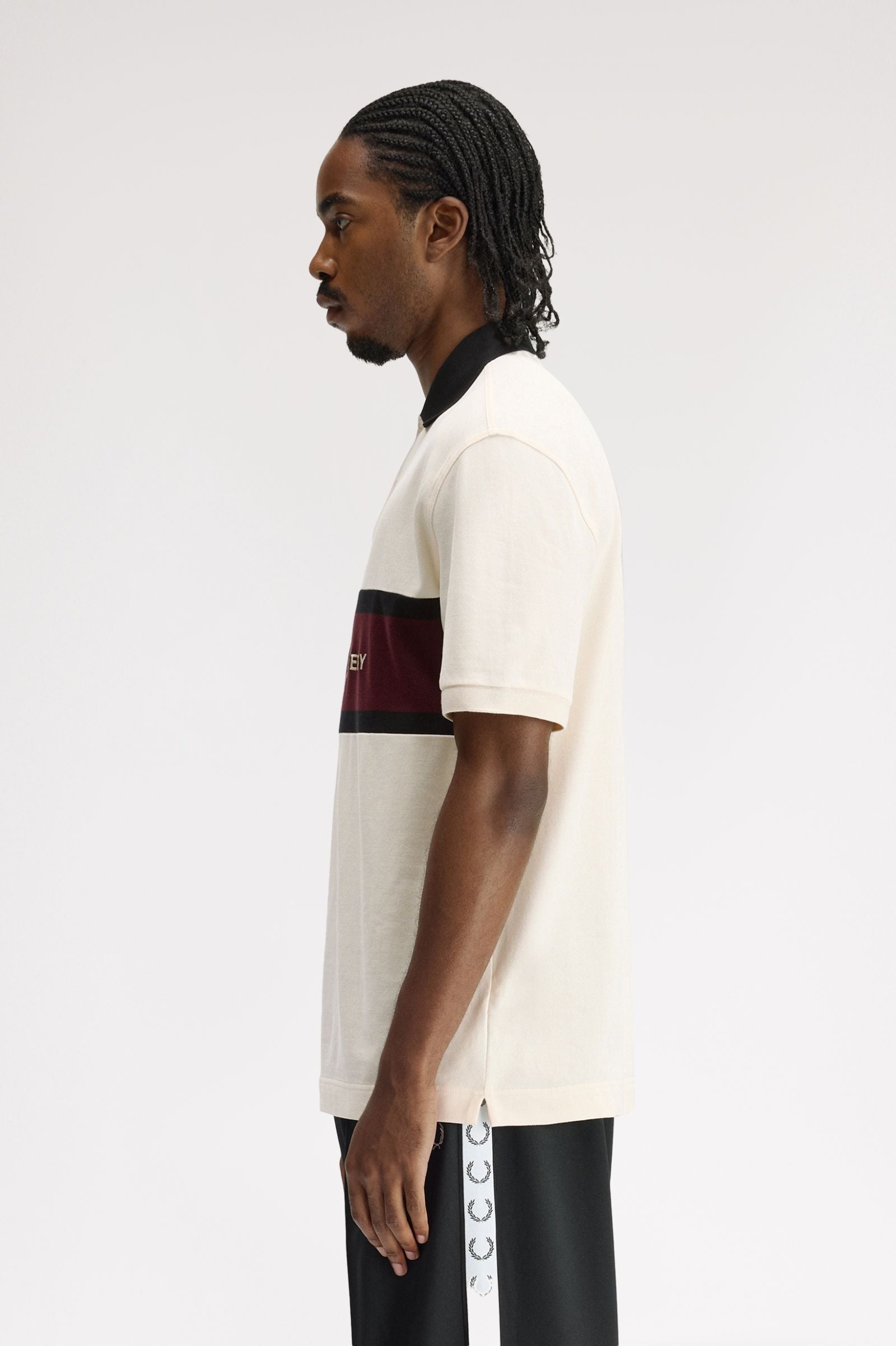 Fred Perry Embroidered Panel Polo Shirt - Ecru