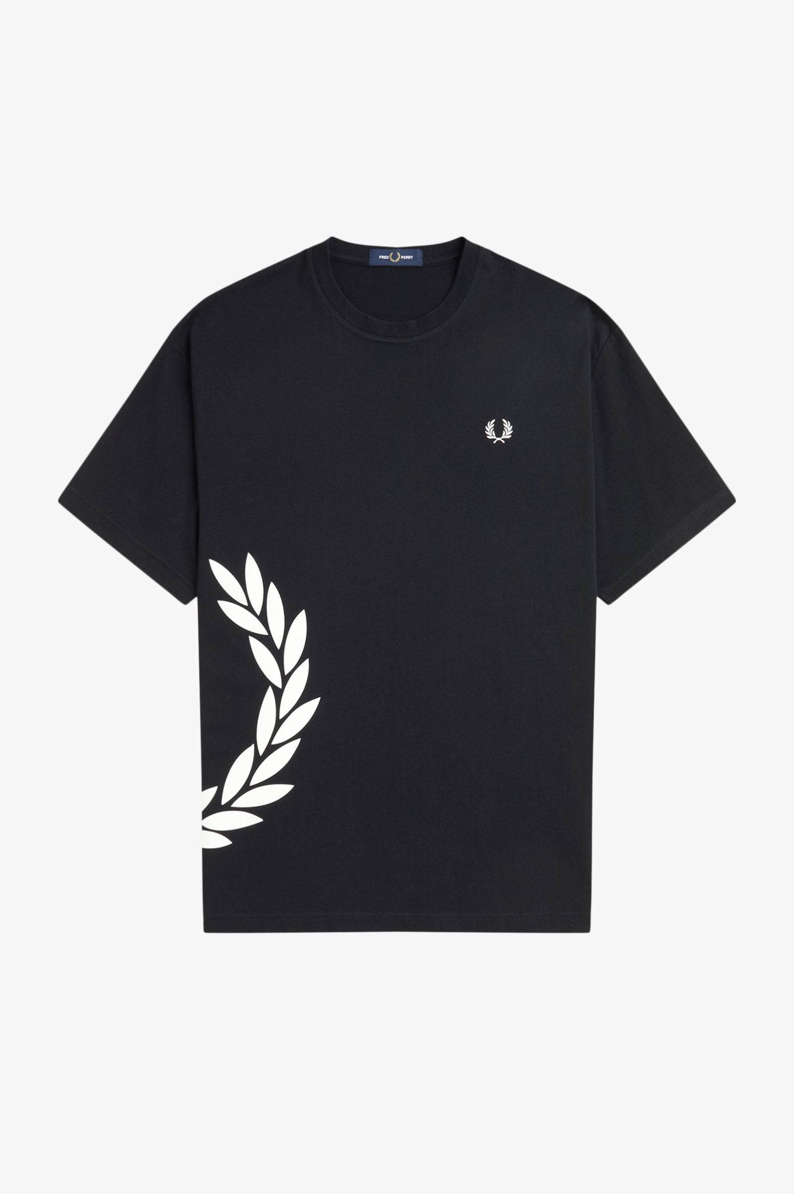 Fred Perry Textured Laurel Wreath T-Shirt - Black