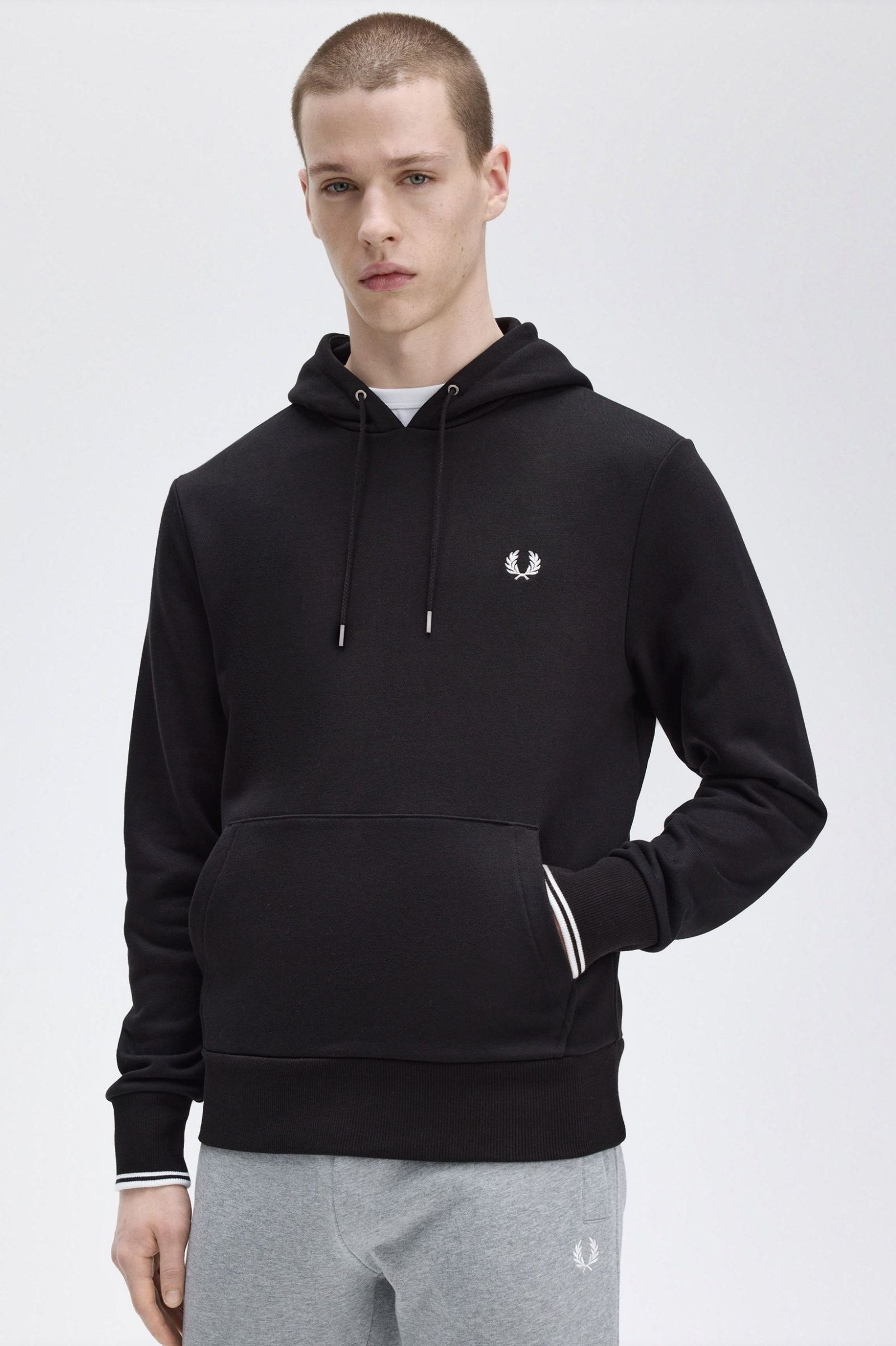 FP Tipped Hooded Sweatshirt Fred Perry - Black