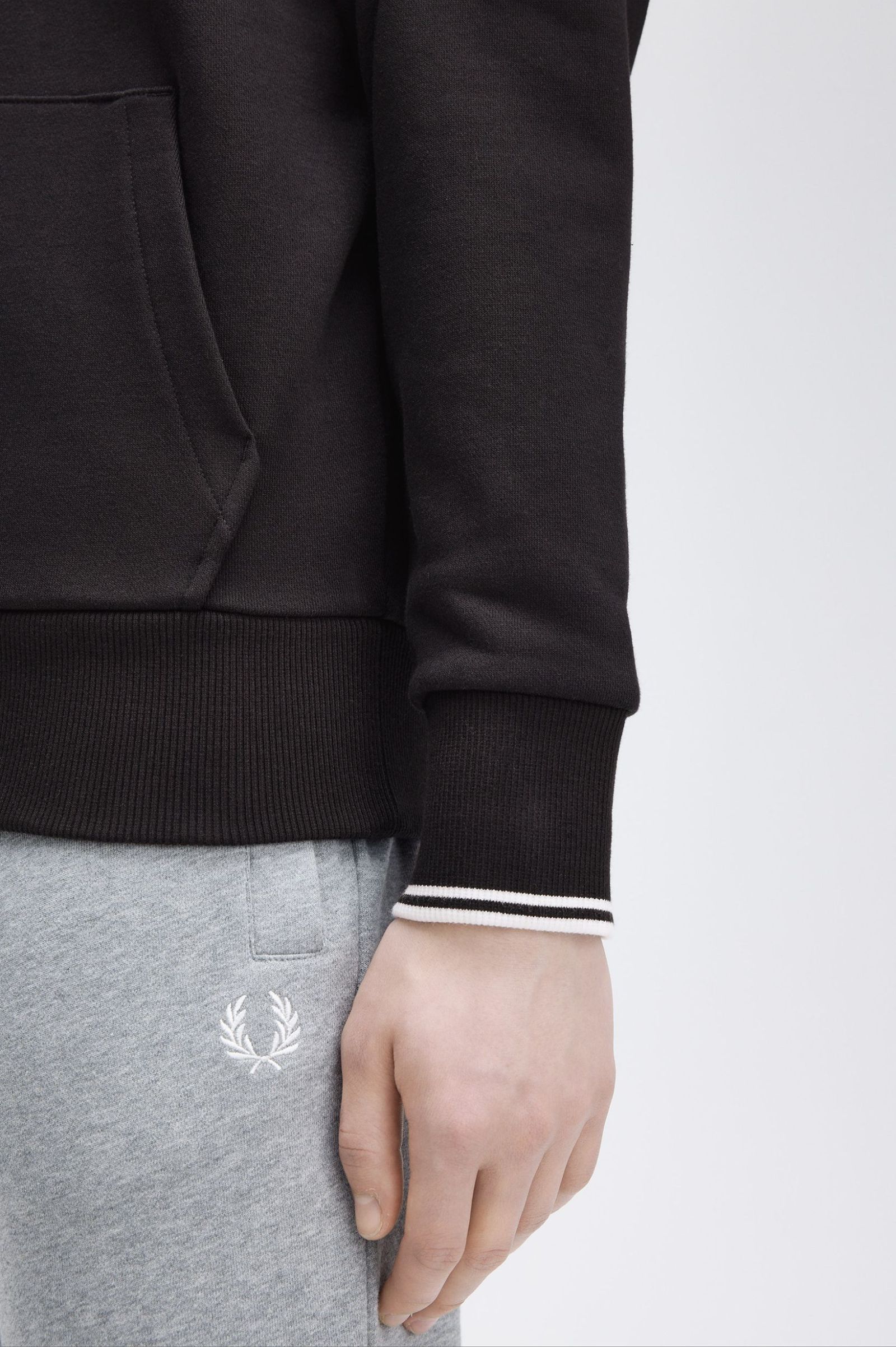 FP Tipped Hooded Sweatshirt Fred Perry - Black