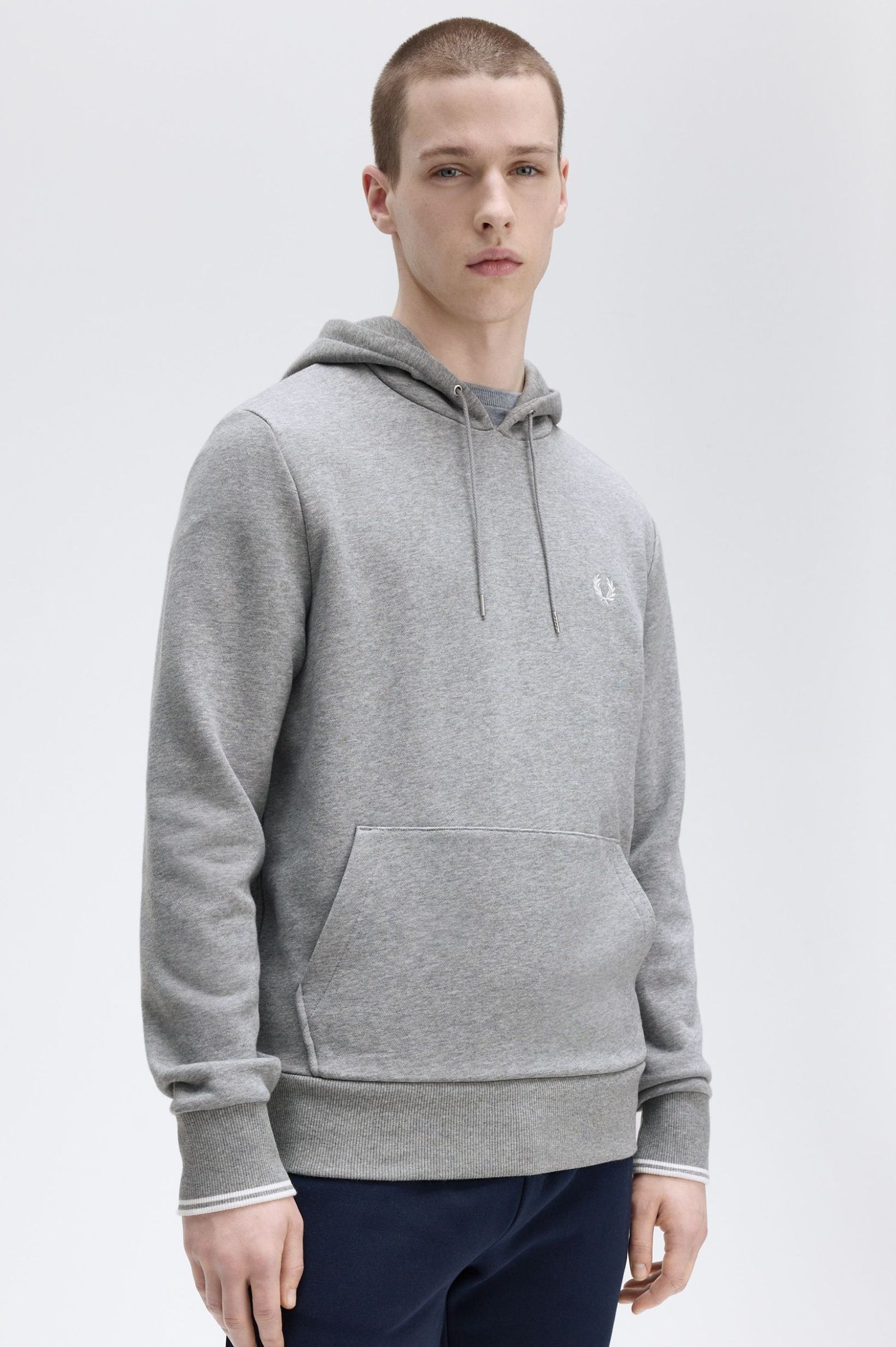 FP Tipped Hooded Sweatshirt Fred Perry - Steel Marl