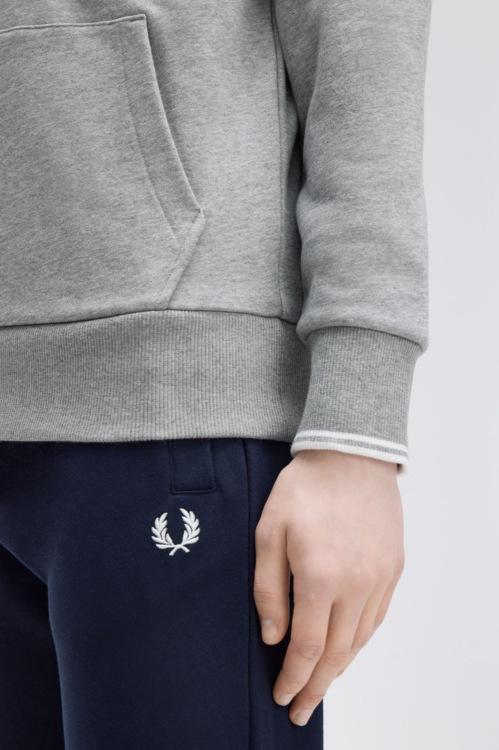 FP Tipped Hooded Sweatshirt Fred Perry - Steel Marl