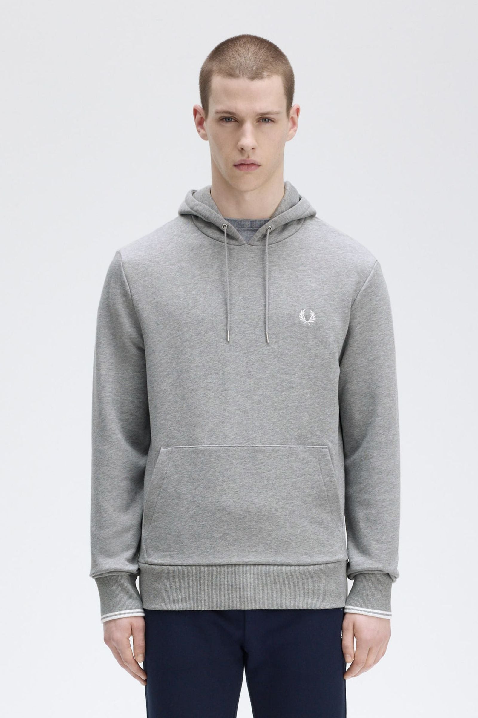 FP Tipped Hooded Sweatshirt Fred Perry - Steel Marl