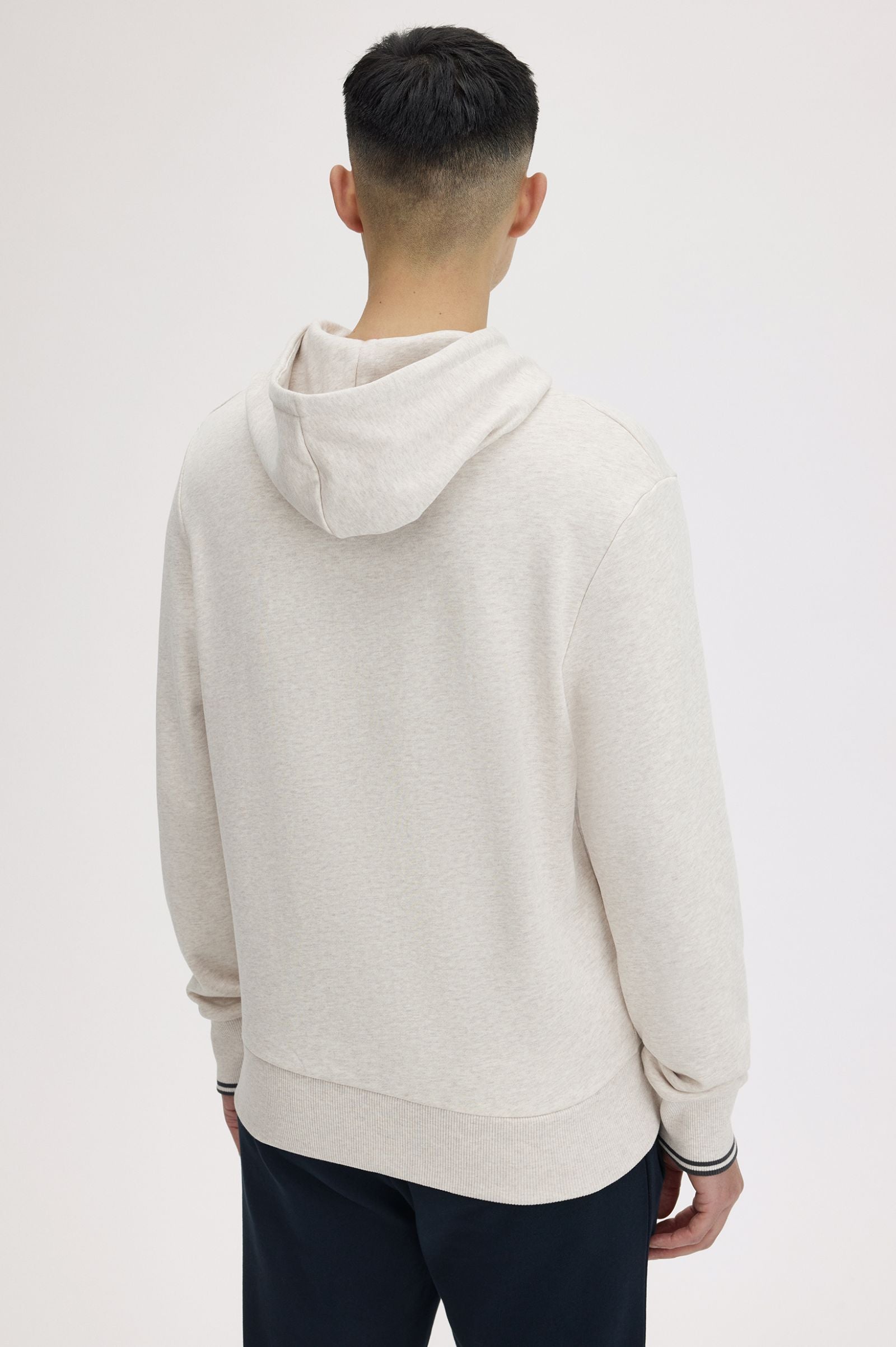Tipped Hooded Sweatshirt Fred Perry AW25 - Porridge Marl / Anchor Grey