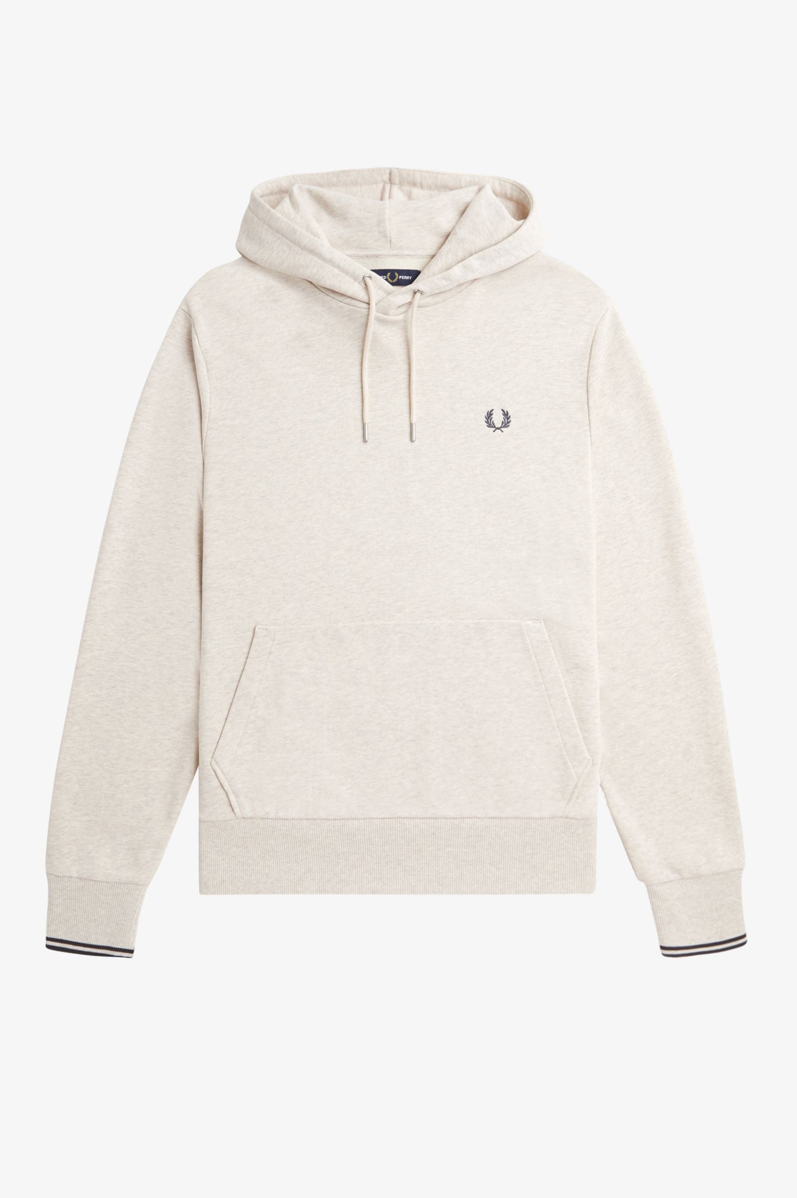 Tipped Hooded Sweatshirt Fred Perry AW25 - Porridge Marl / Anchor Grey