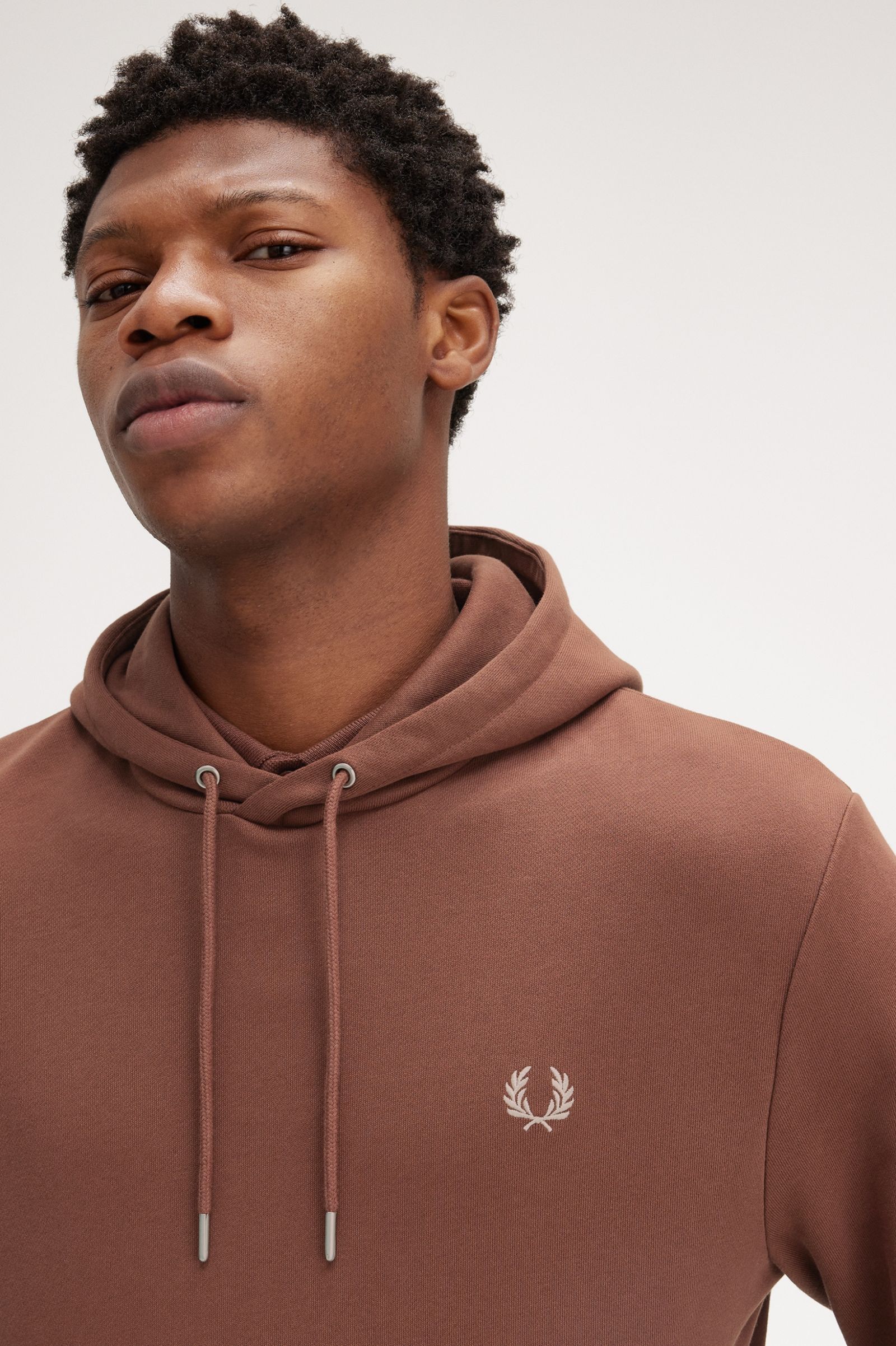 FP Tipped Hooded Sweatshirt Fred Perry - Whisky Brown / Porridge Marl