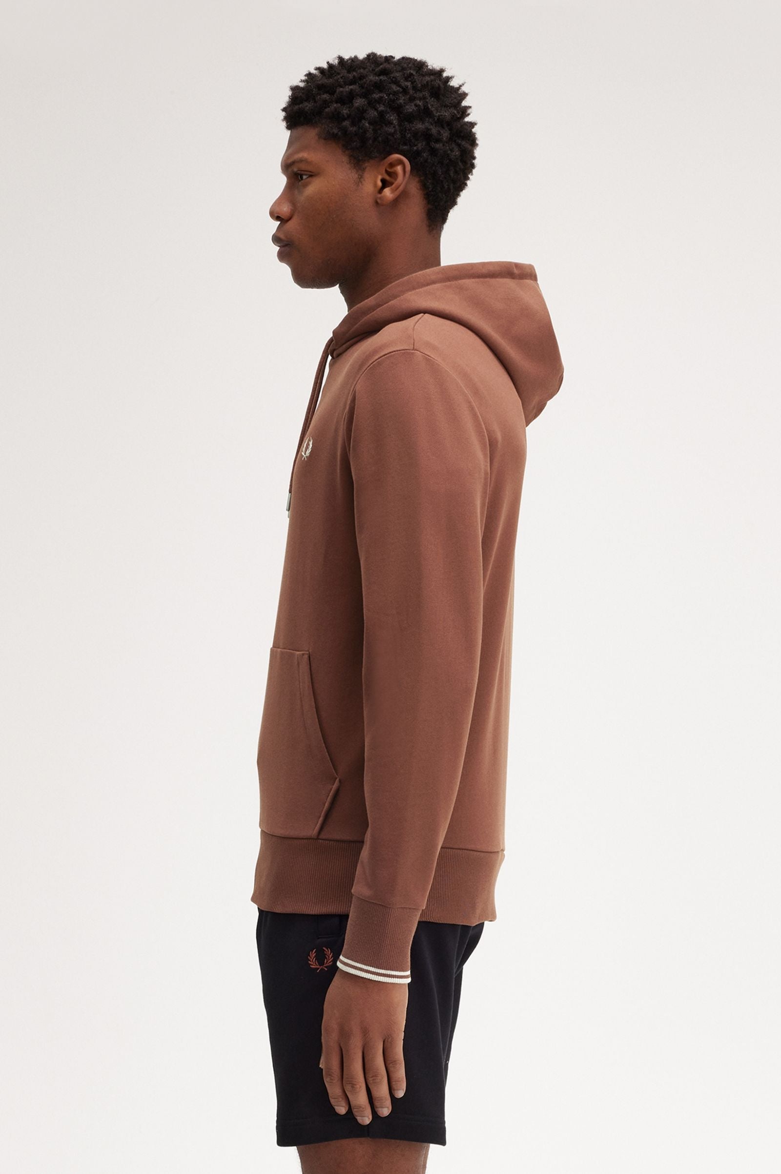 FP Tipped Hooded Sweatshirt Fred Perry - Whisky Brown / Porridge Marl