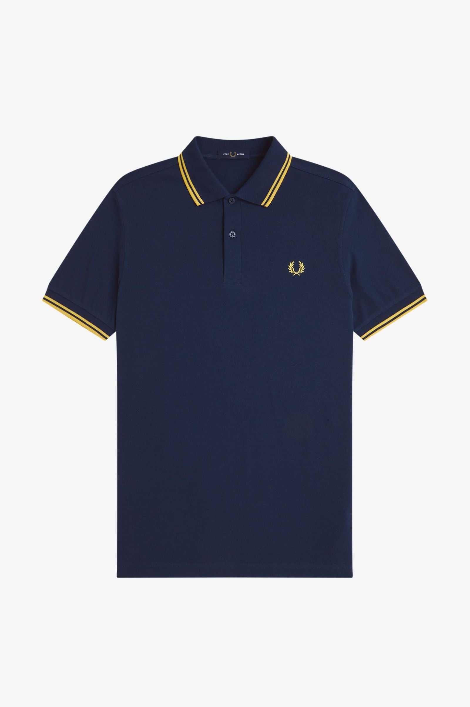 Fred Perry Twin Tipped Fred Perry Shirt - Tennis Blue / Lemon Barley