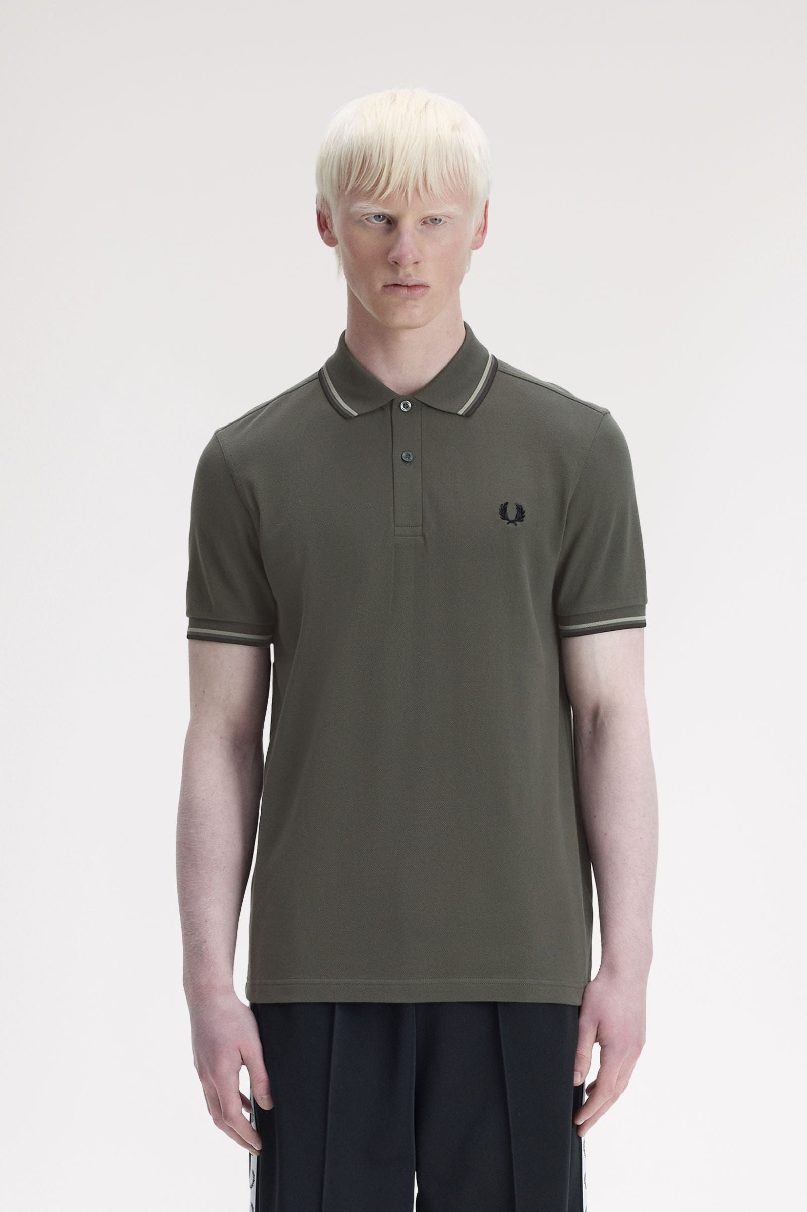 Fred Perry Twin Tipped Fred Perry Shirt - Field Green / Seagrass / Black