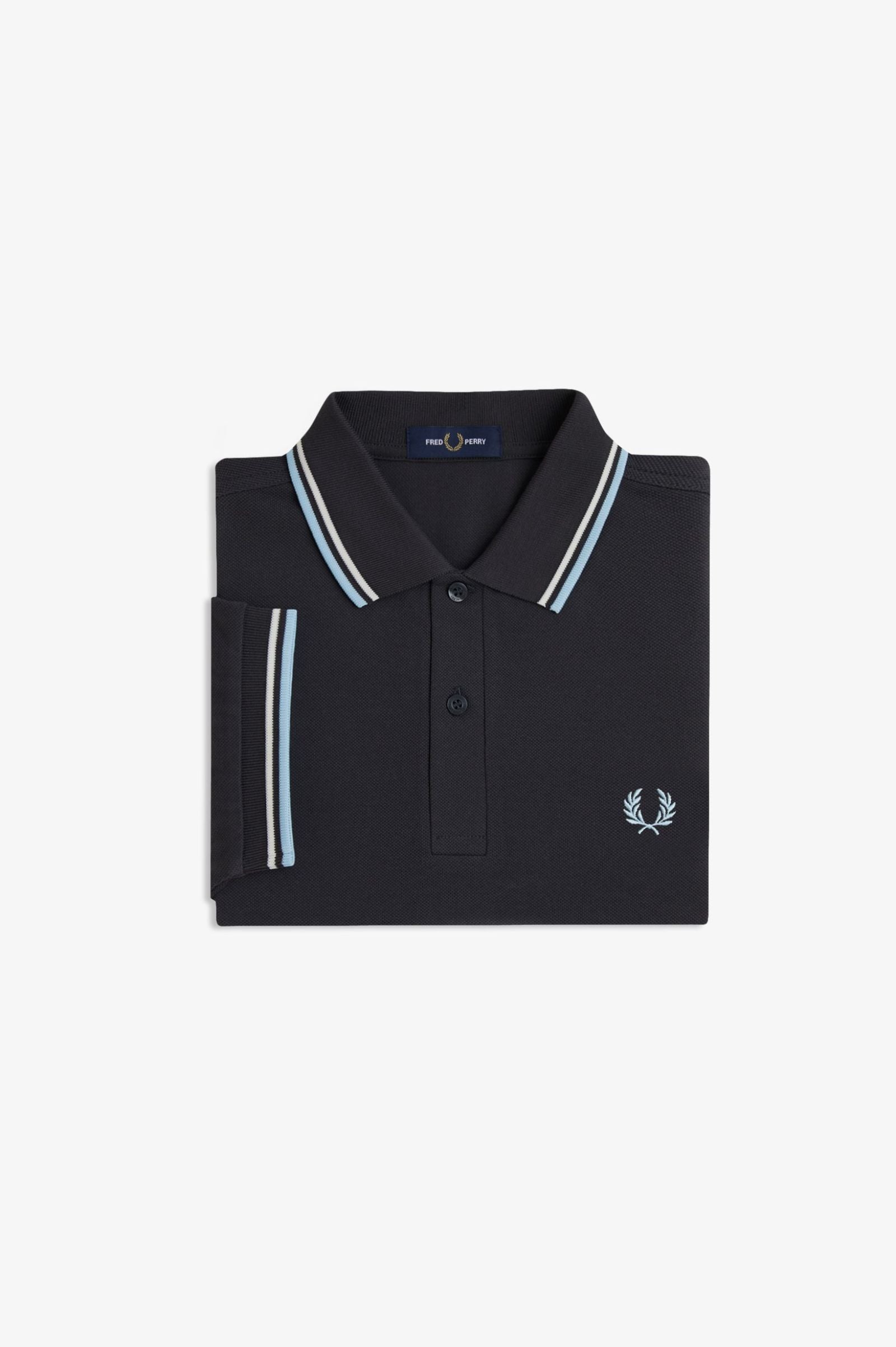Fred Perry Twin Tipped Fred Perry Shirt - Anchor Grey / Ecru / Ball Boy Blue