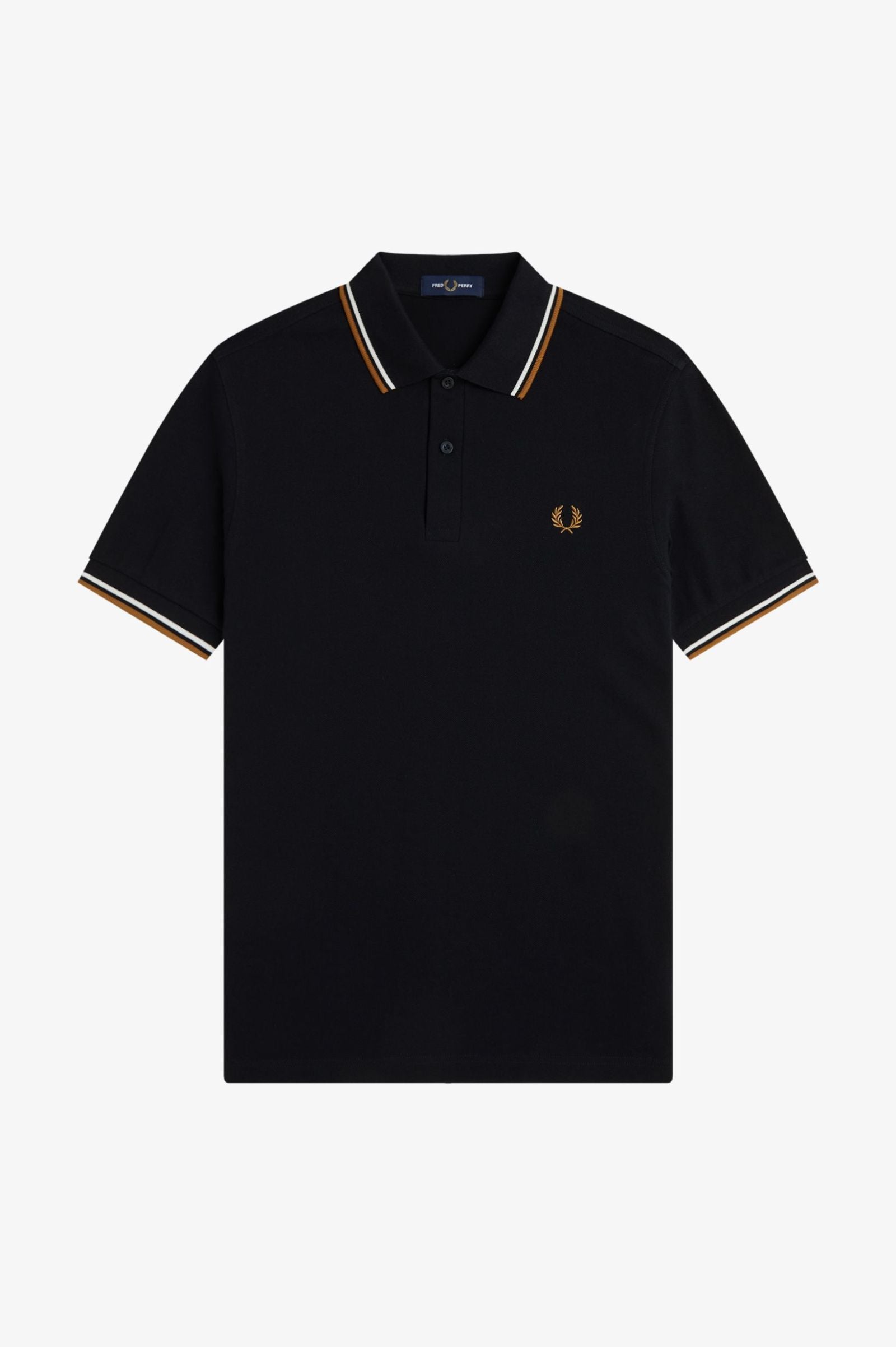 Fred Perry Twin Tipped Fred Perry Shirt - Black / Ecru / Dark Caramel