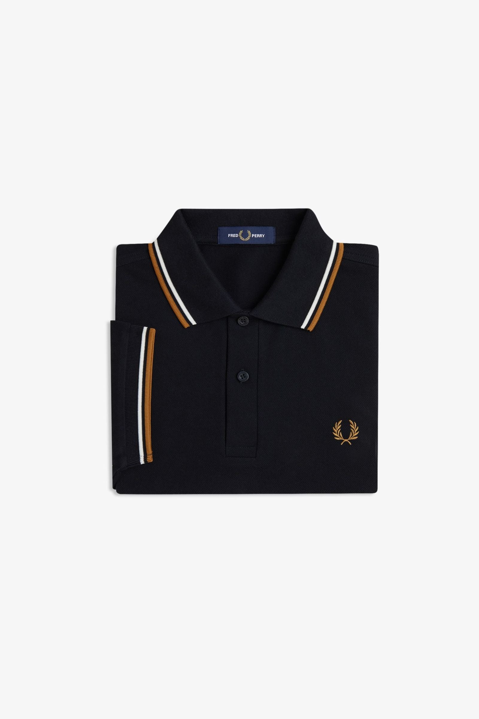 Fred Perry Twin Tipped Fred Perry Shirt - Black / Ecru / Dark Caramel