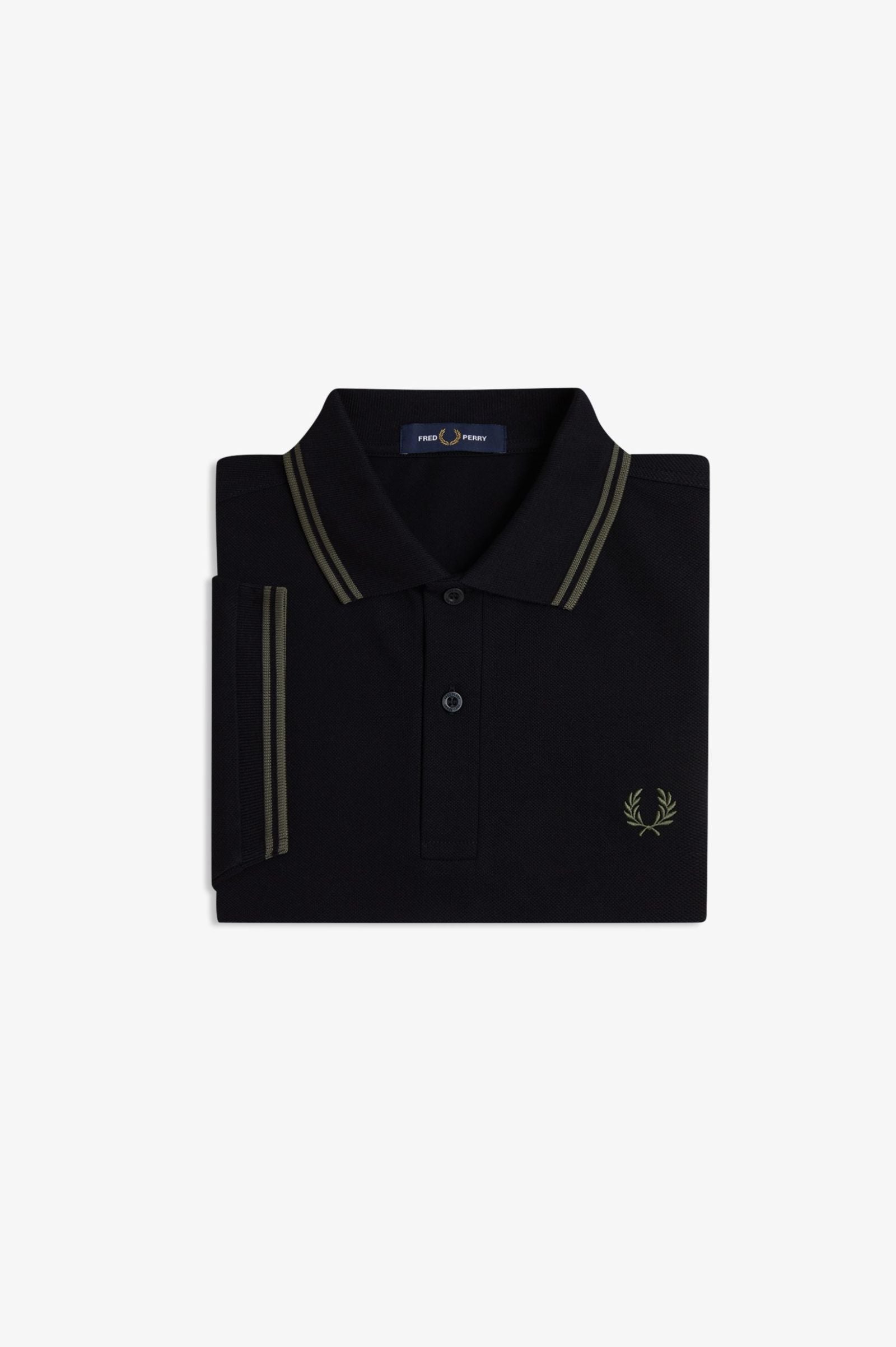 Fred Perry Twin Tipped Fred Perry Shirt - Black / Field Green / Field Green