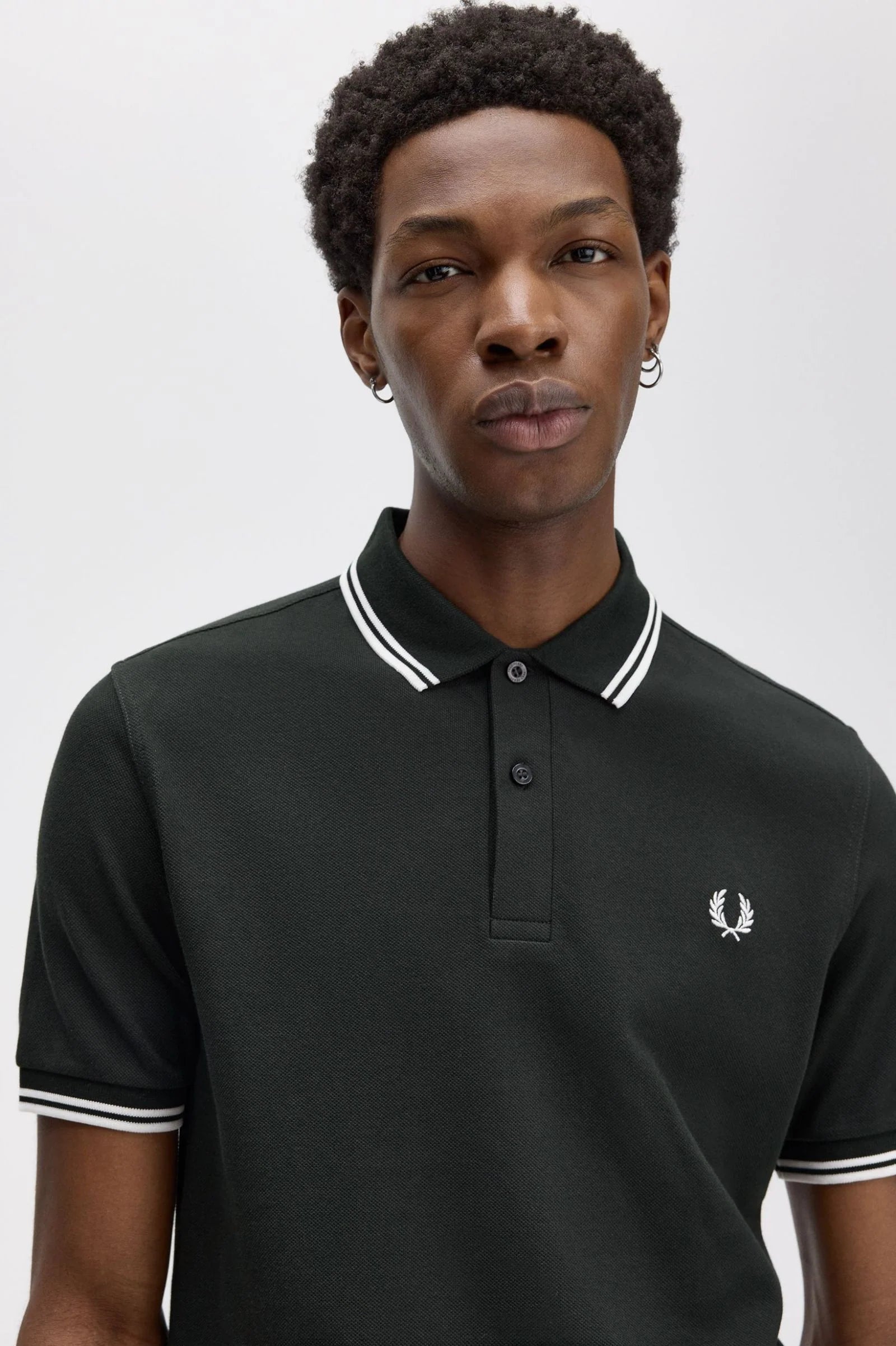 FP Twin Tipped Fred Perry Polo Shirt - Night Green / Snow White