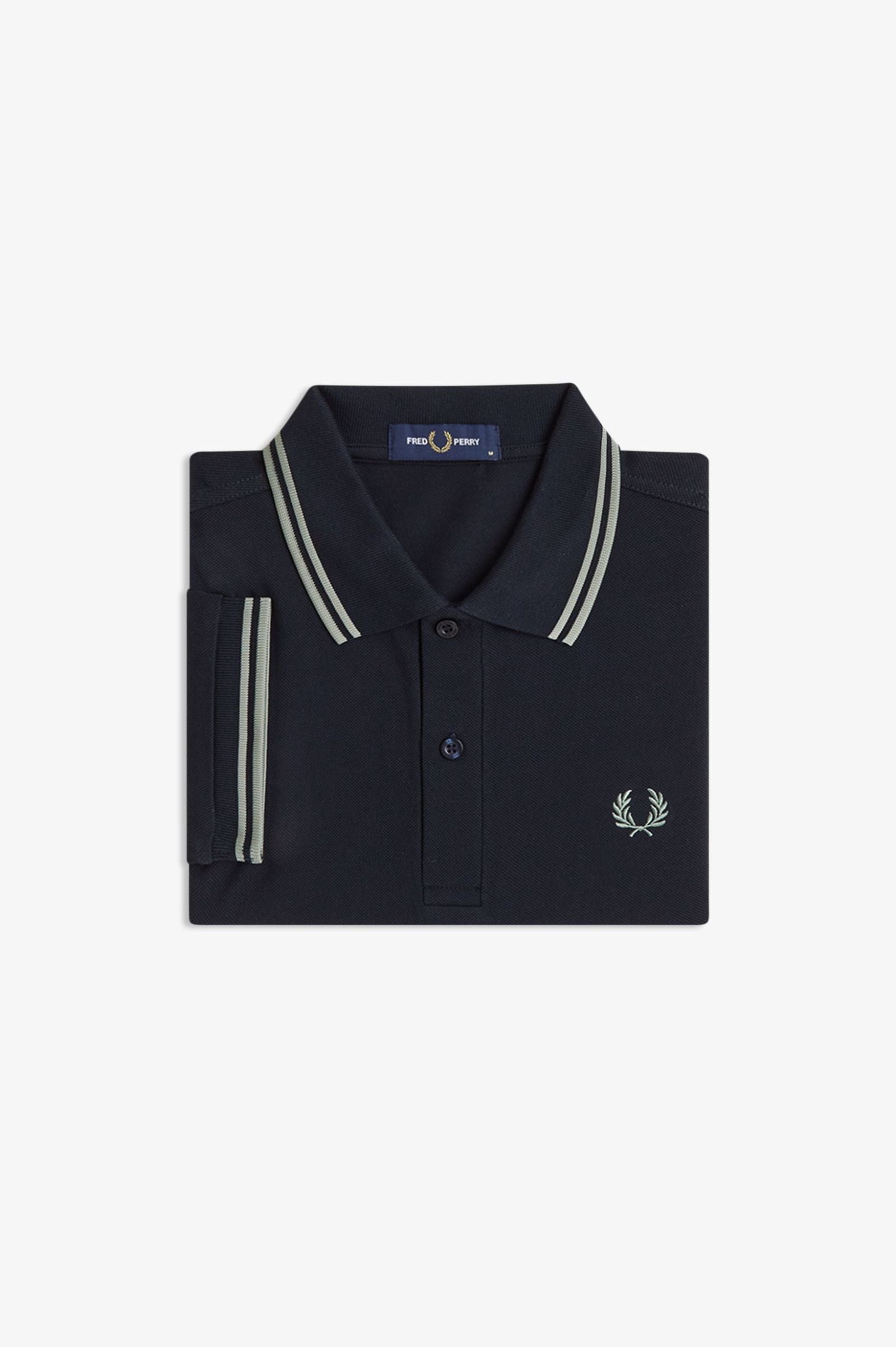 Fred Perry Twin Tipped Fred Perry Shirt - Navy / Seagrass / Seagrass