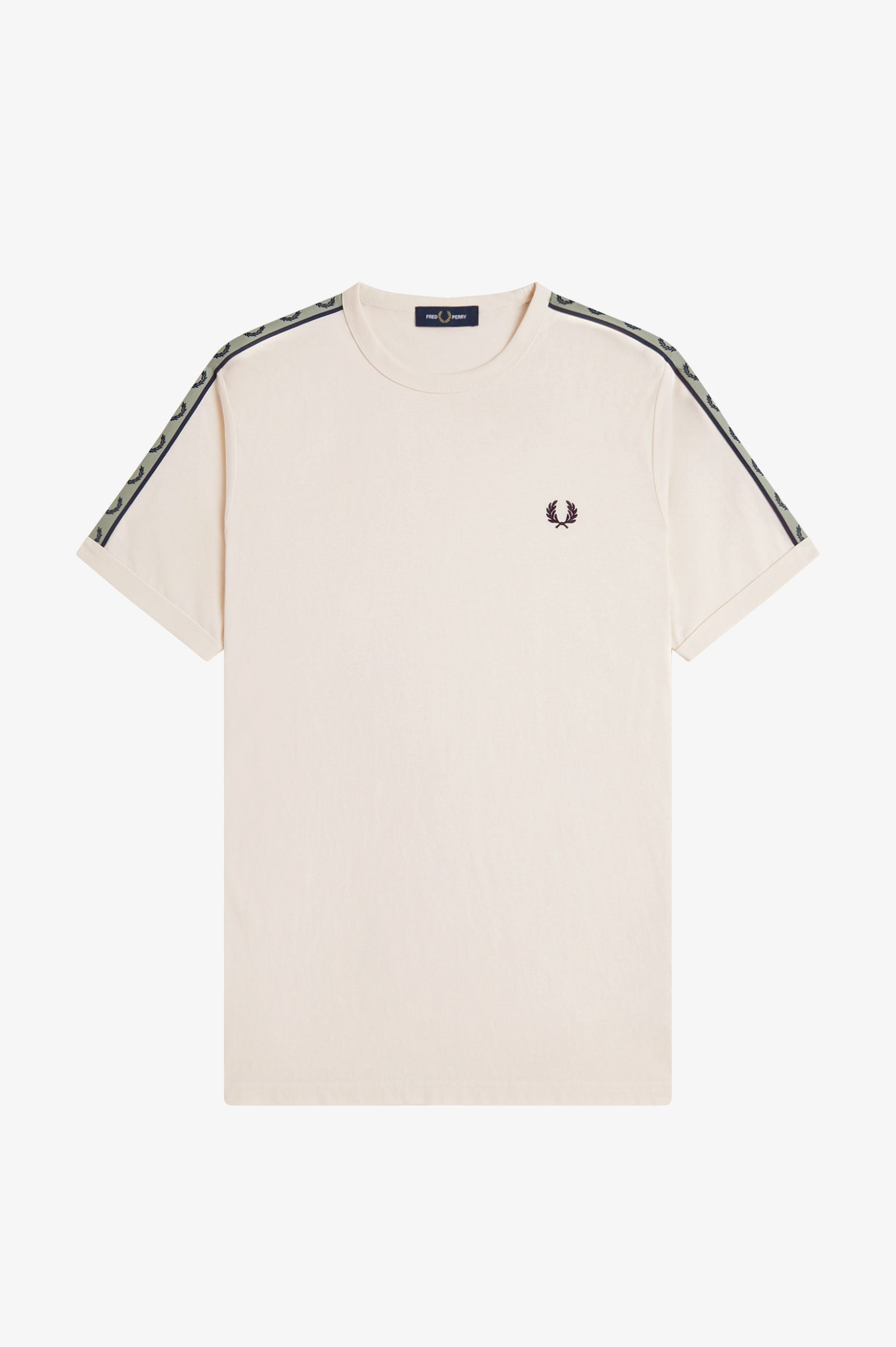 Fred Perry Contrast Tape Ringer T-Shirt - Ecru / Navy