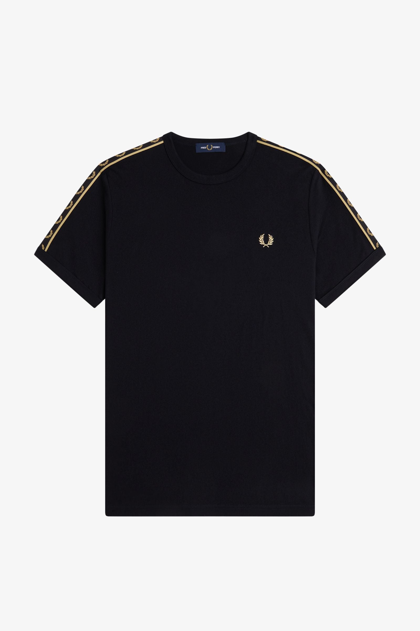 Fred Perry Contrast Tape Ringer T-Shirt - Black / Champagne