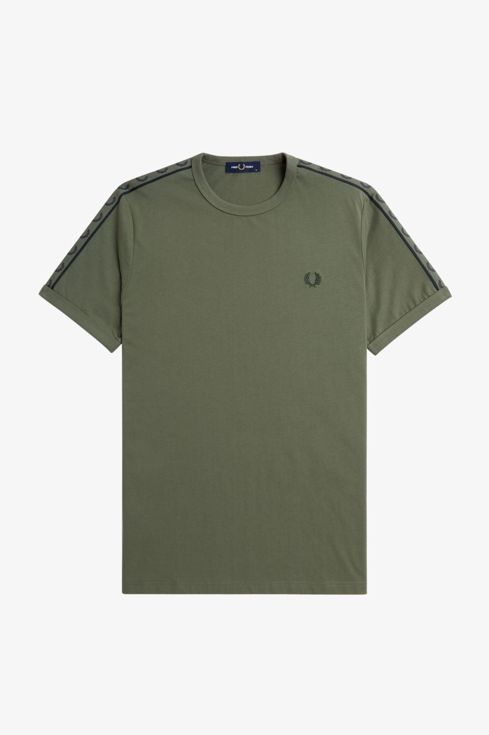 FP Contrast Tape Ringer T-Shirt Fred Perry - Laurel Wreath Green / Night Green