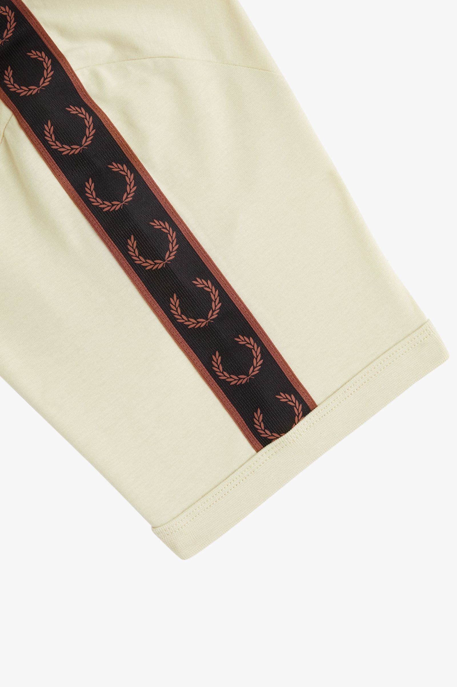 FP Contrast Tape Ringer T-Shirt Fred Perry - Oatmeal / Whisky Brown