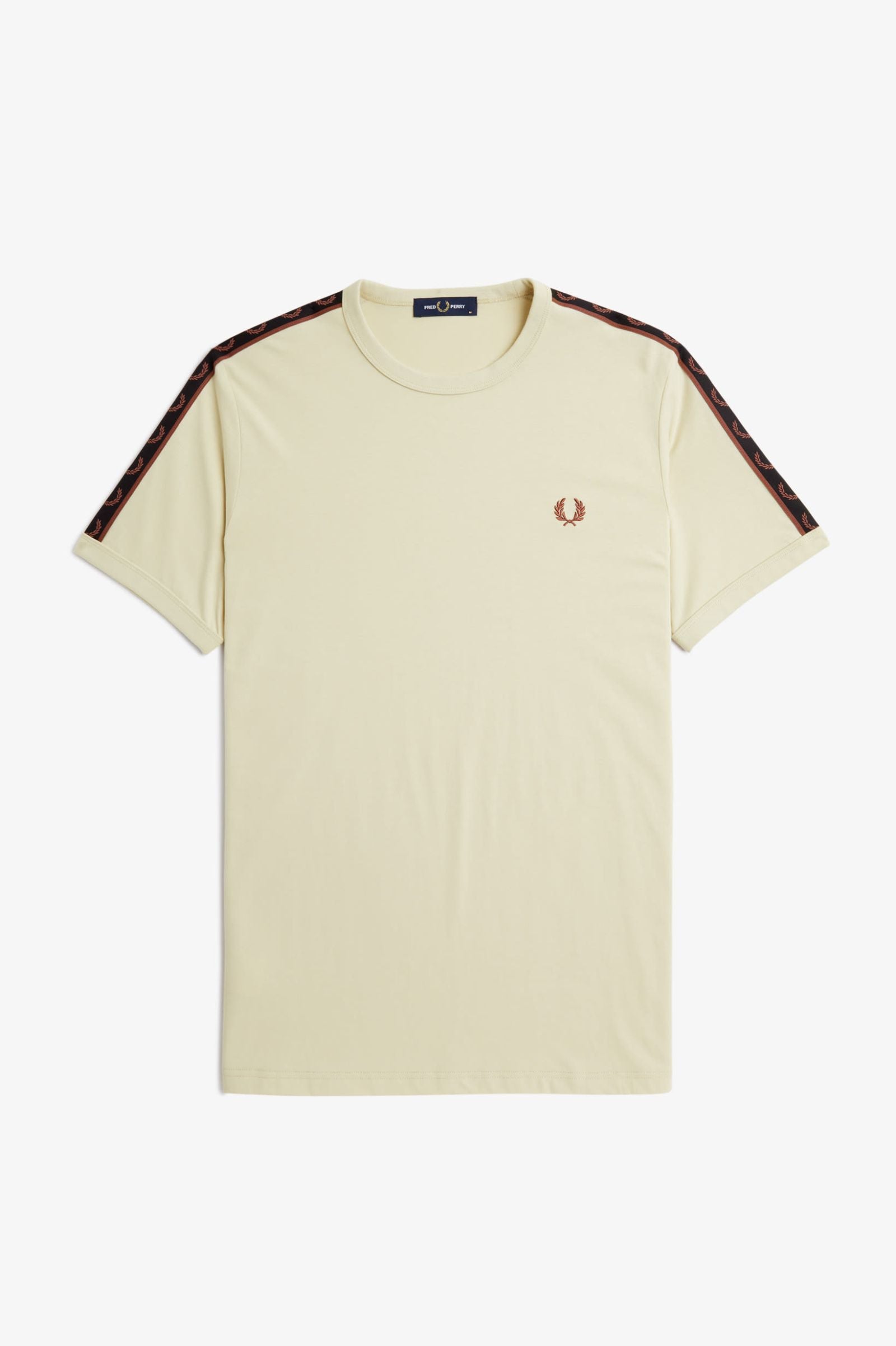 FP Contrast Tape Ringer T-Shirt Fred Perry - Oatmeal / Whisky Brown