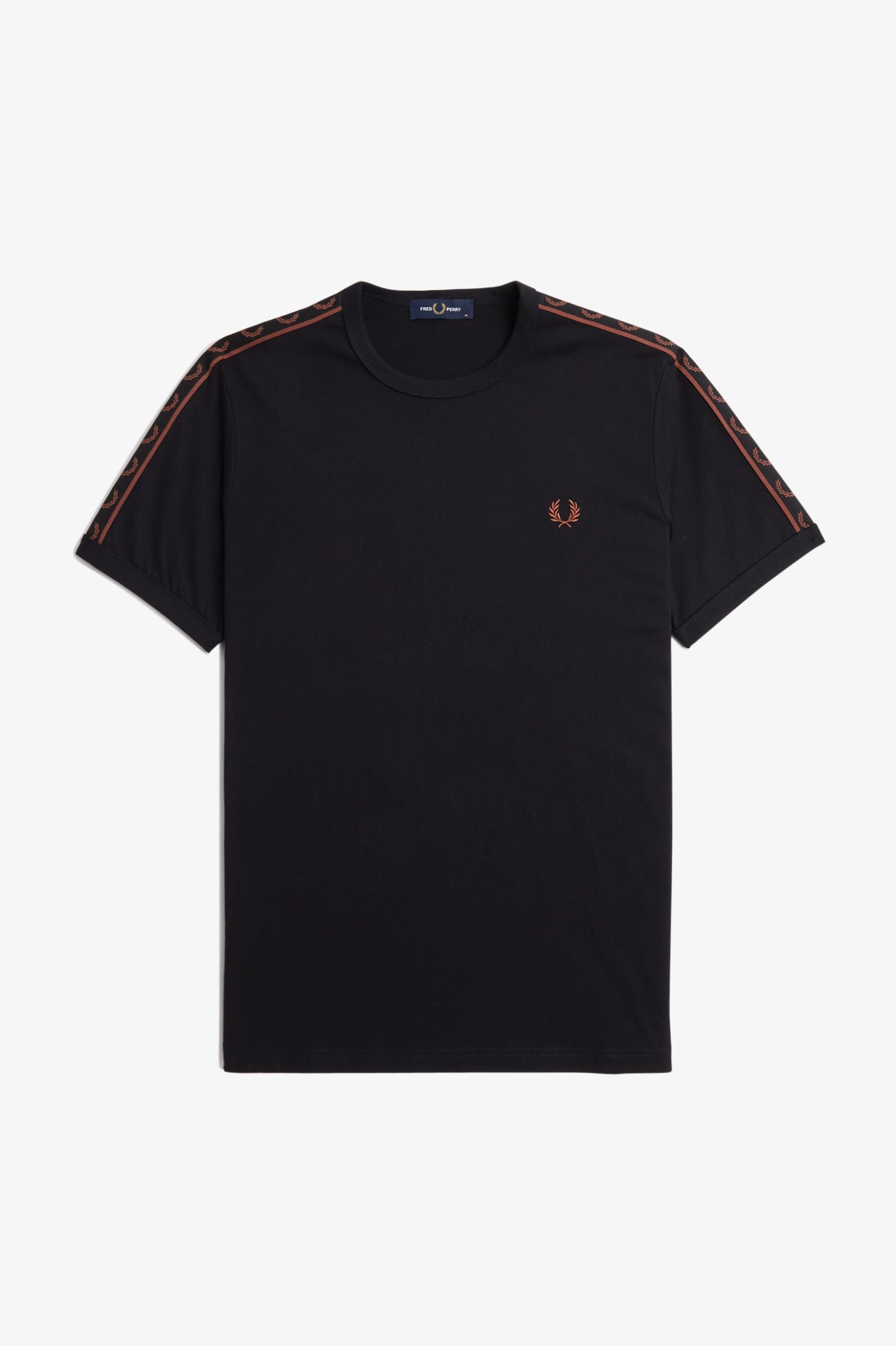 FP Contrast Tape Ringer T-Shirt Fred Perry - Black / Whisky Brown