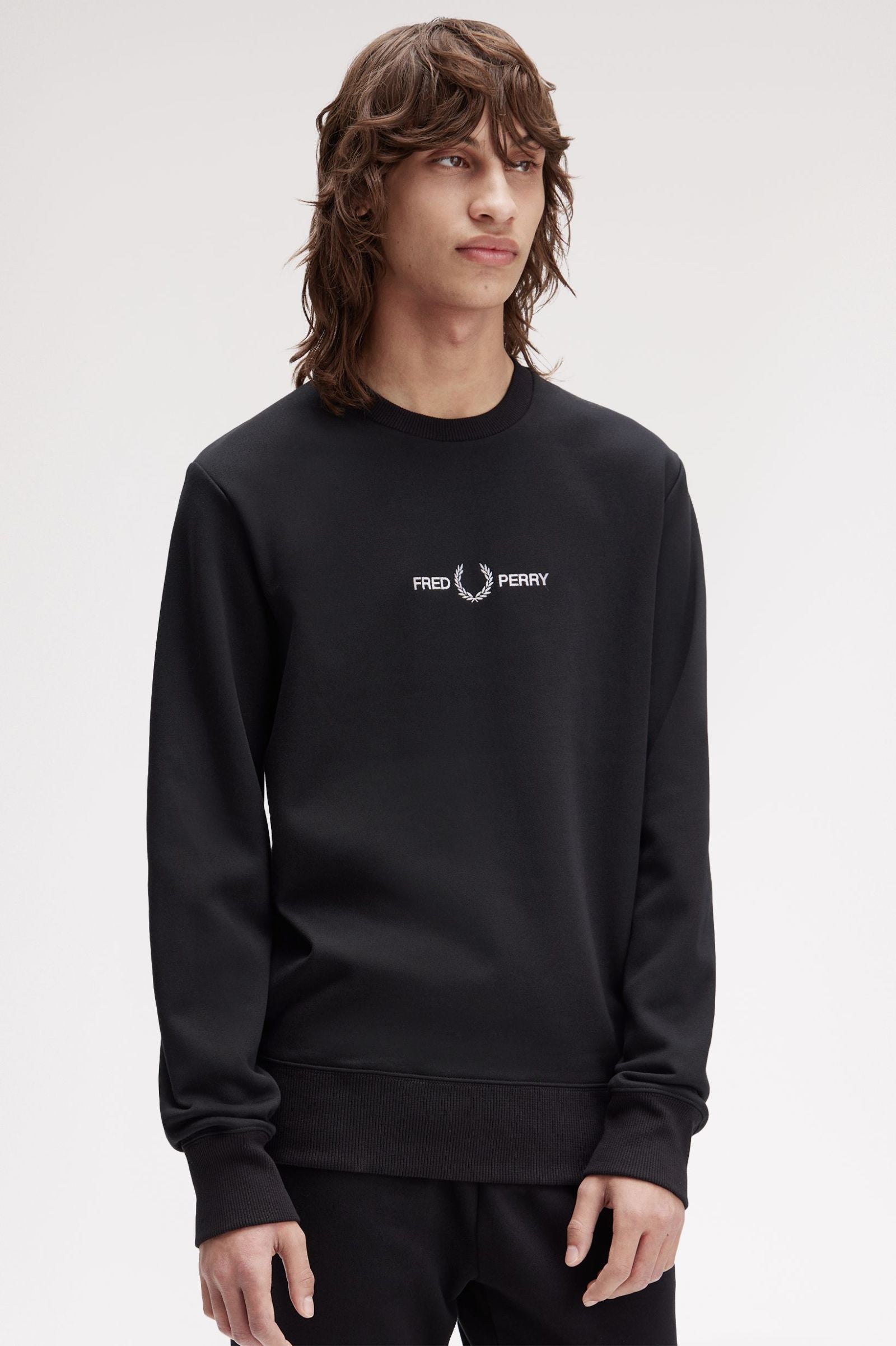 Embroidered Sweatshirt Fred Perry AW25 - Black