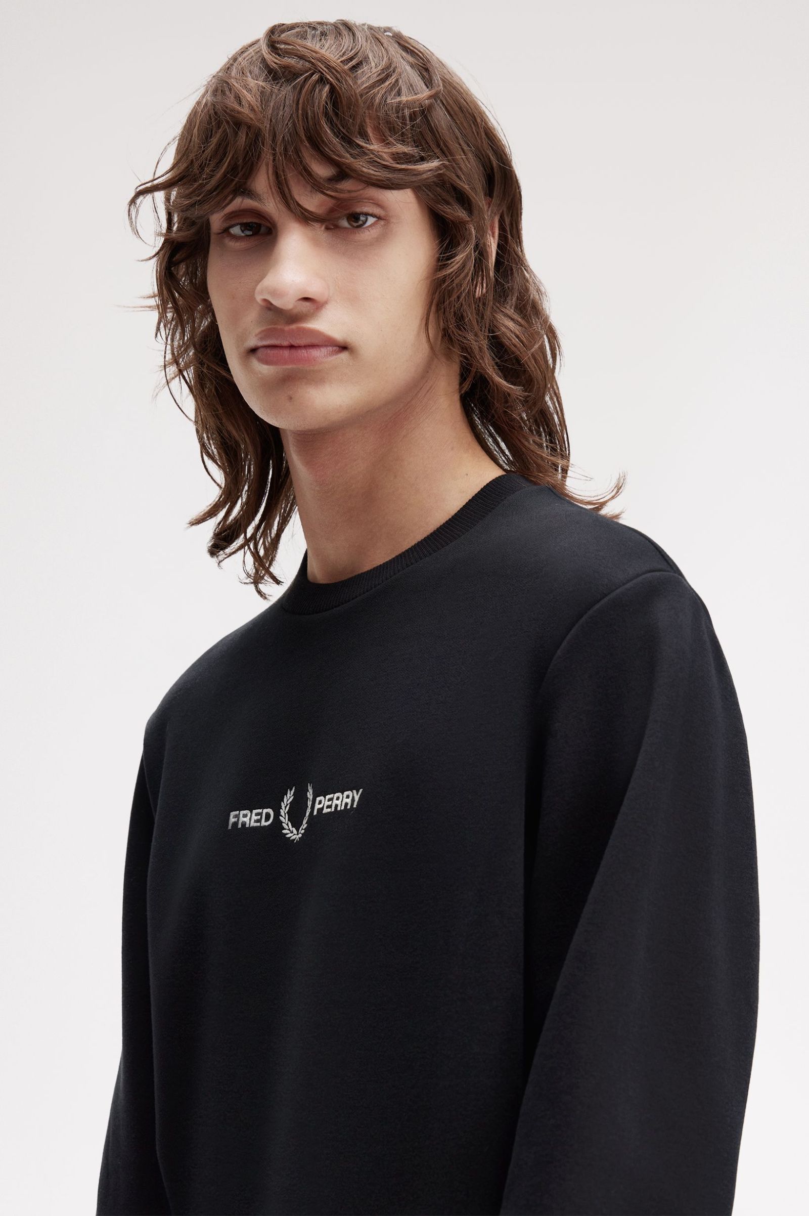 Embroidered Sweatshirt Fred Perry AW25 - Black