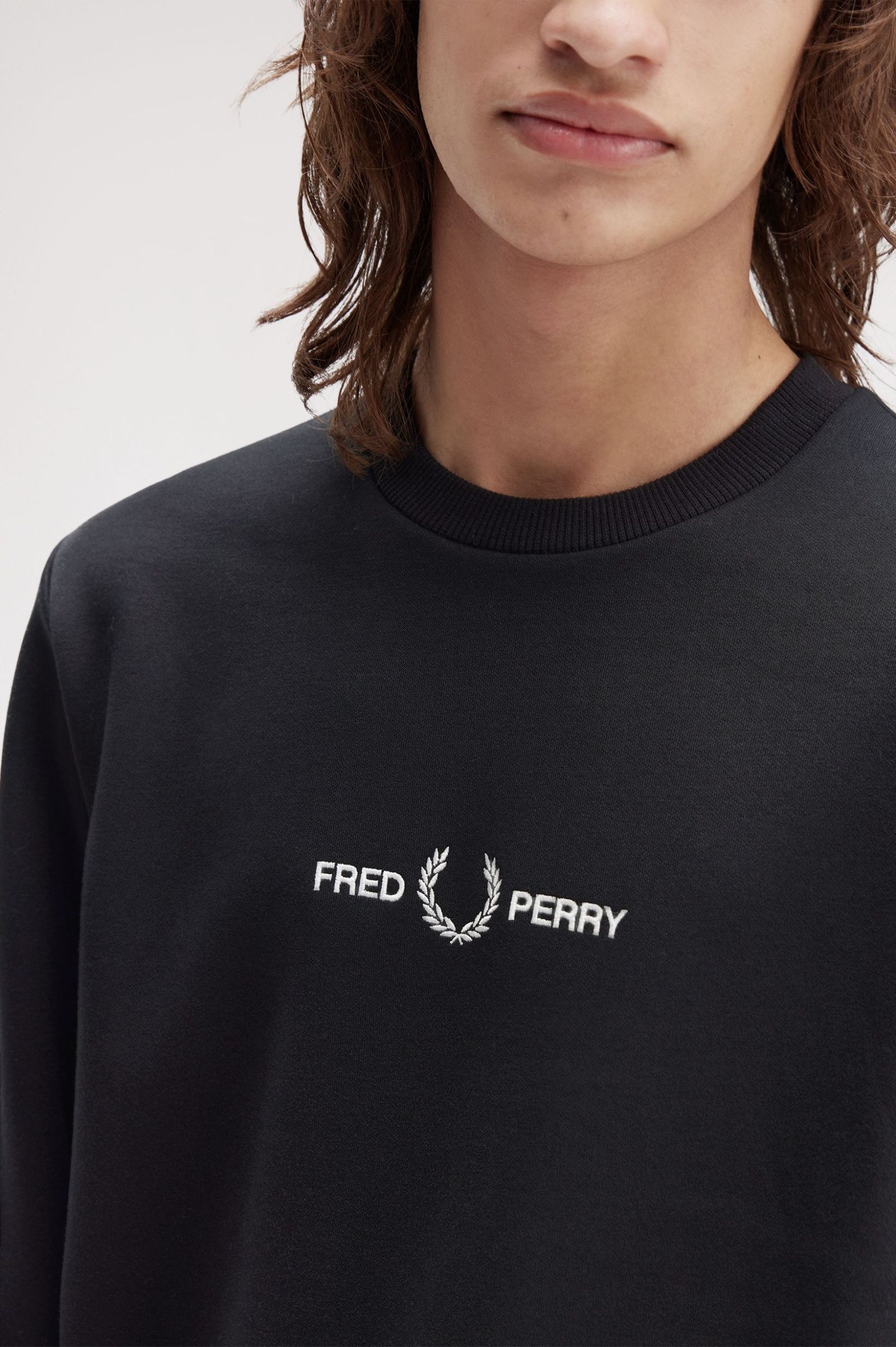 Embroidered Sweatshirt Fred Perry AW25 - Black