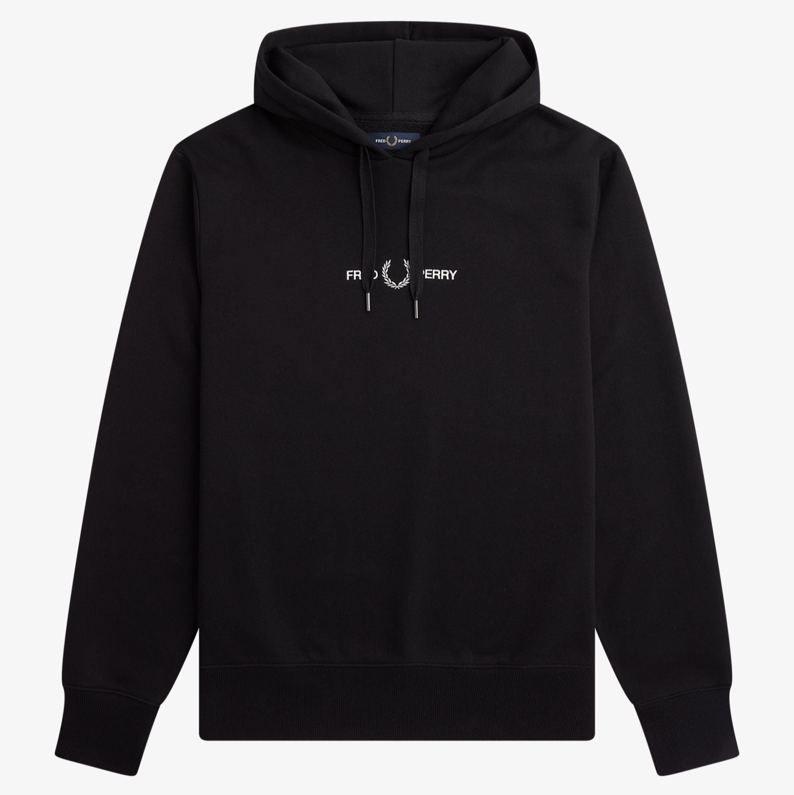 FP Embroidered Hooded Sweatshirt Fred Perry - Black