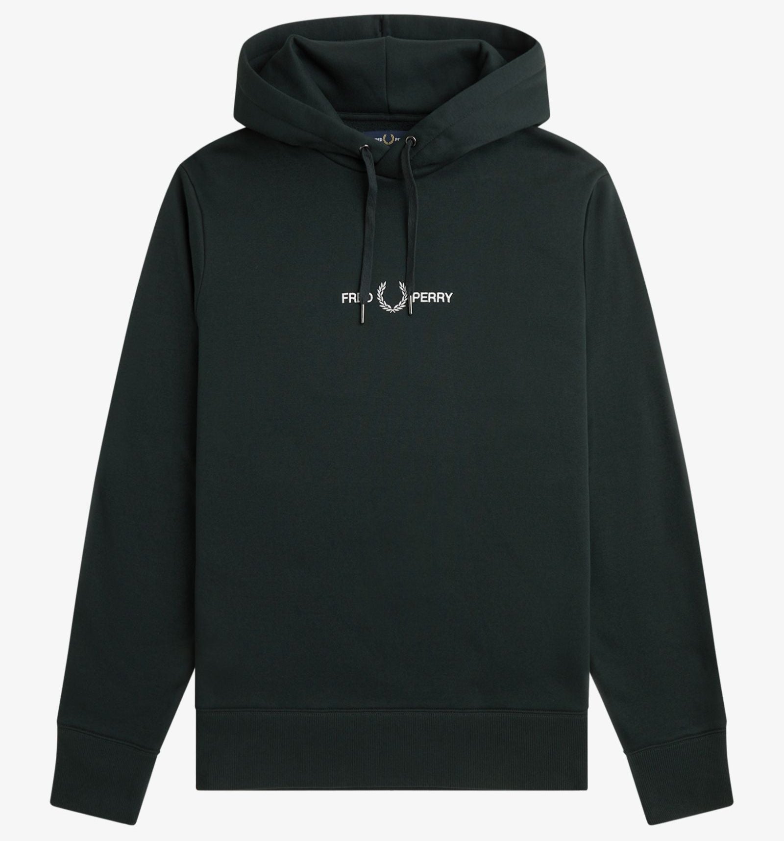 FP Embroidered Hooded Sweatshirt Fred Perry - Night Green