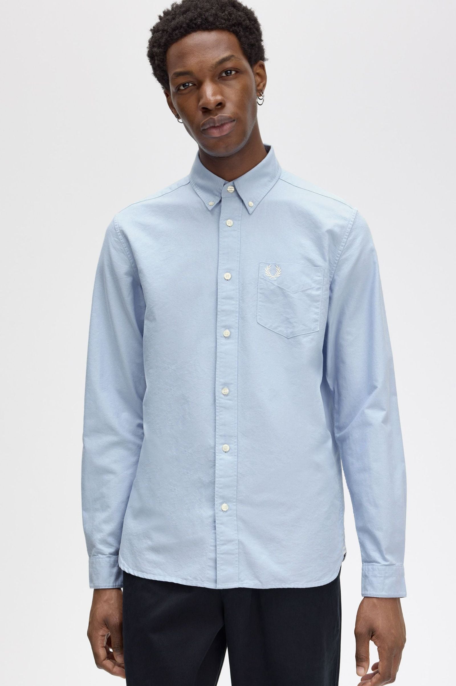 FP Oxford Shirt Fred Perry - Light Smoke